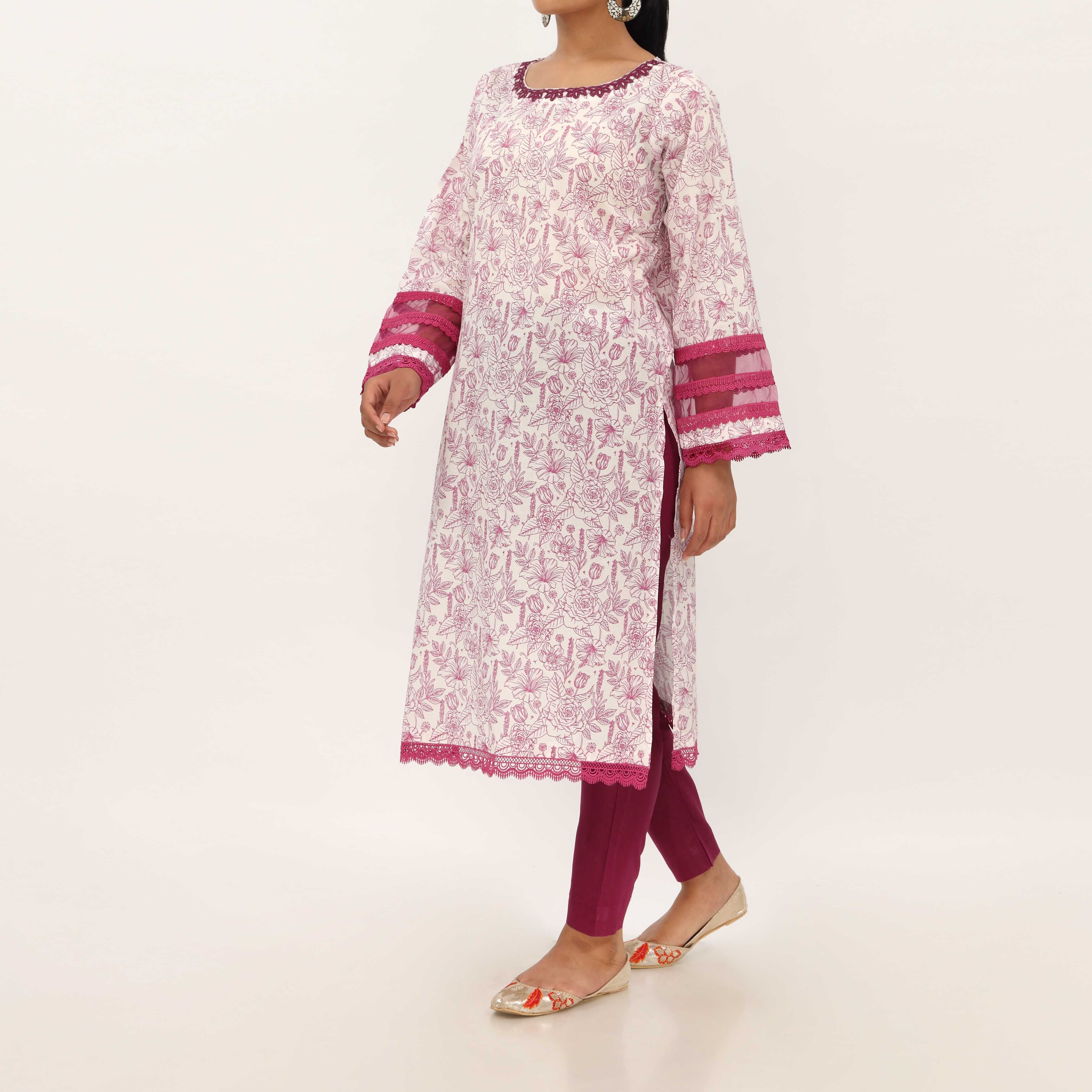 1PC- Allover Printed Cotton Cambric Shirt PS5039 - Image 3
