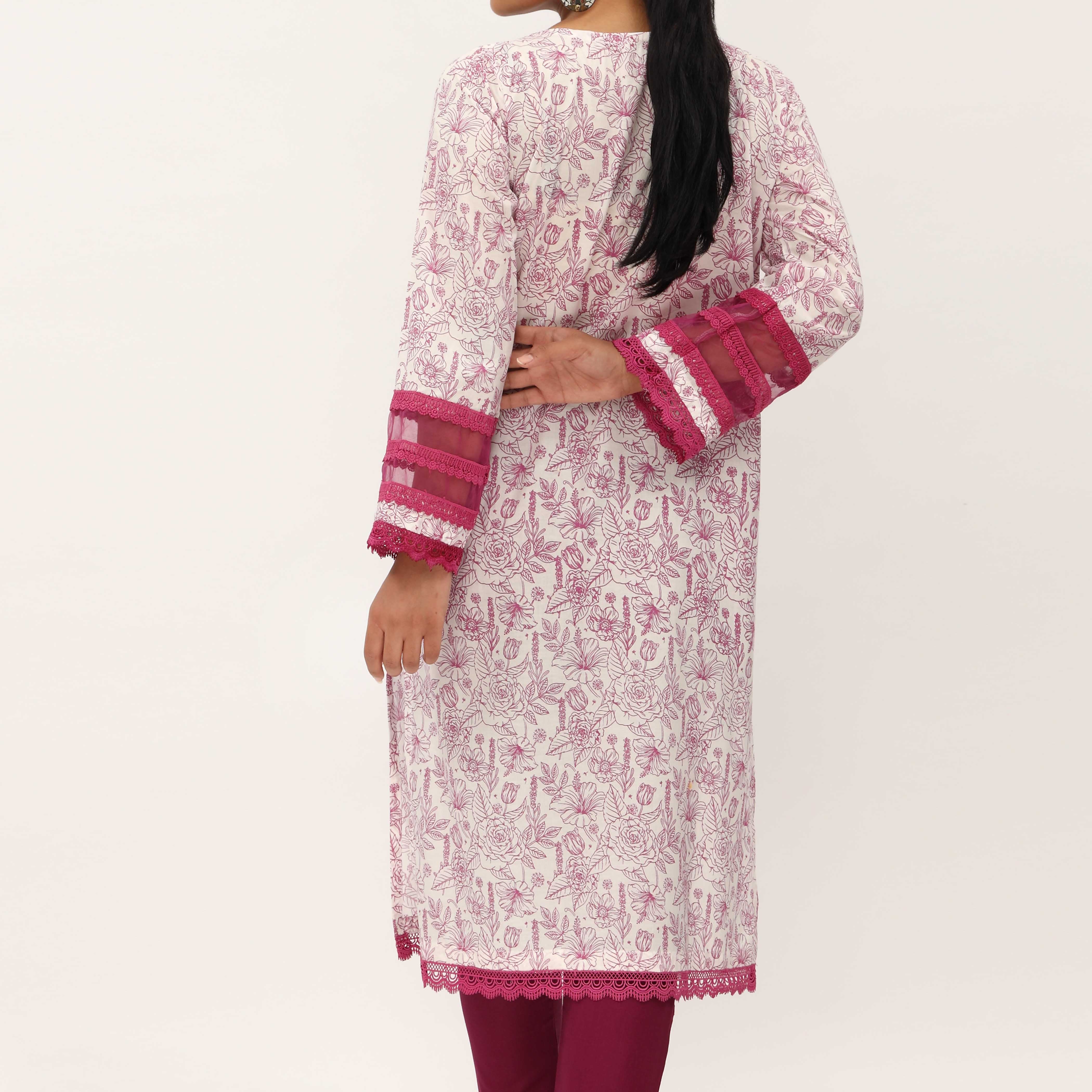1PC- Allover Printed Cotton Cambric Shirt PS5039 - Image 4