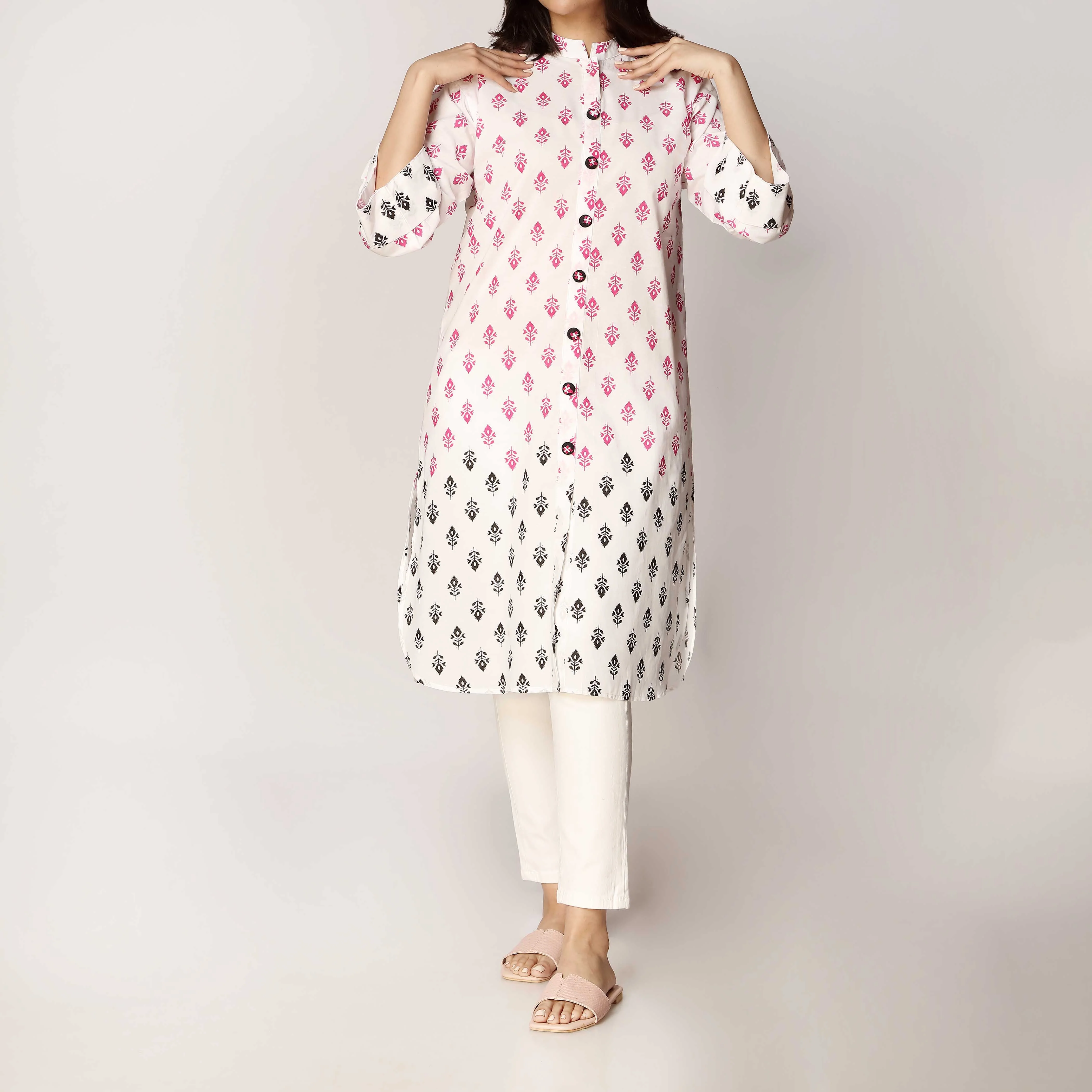1PC- Cambric Printed  Shirt PS3311 - Image 2