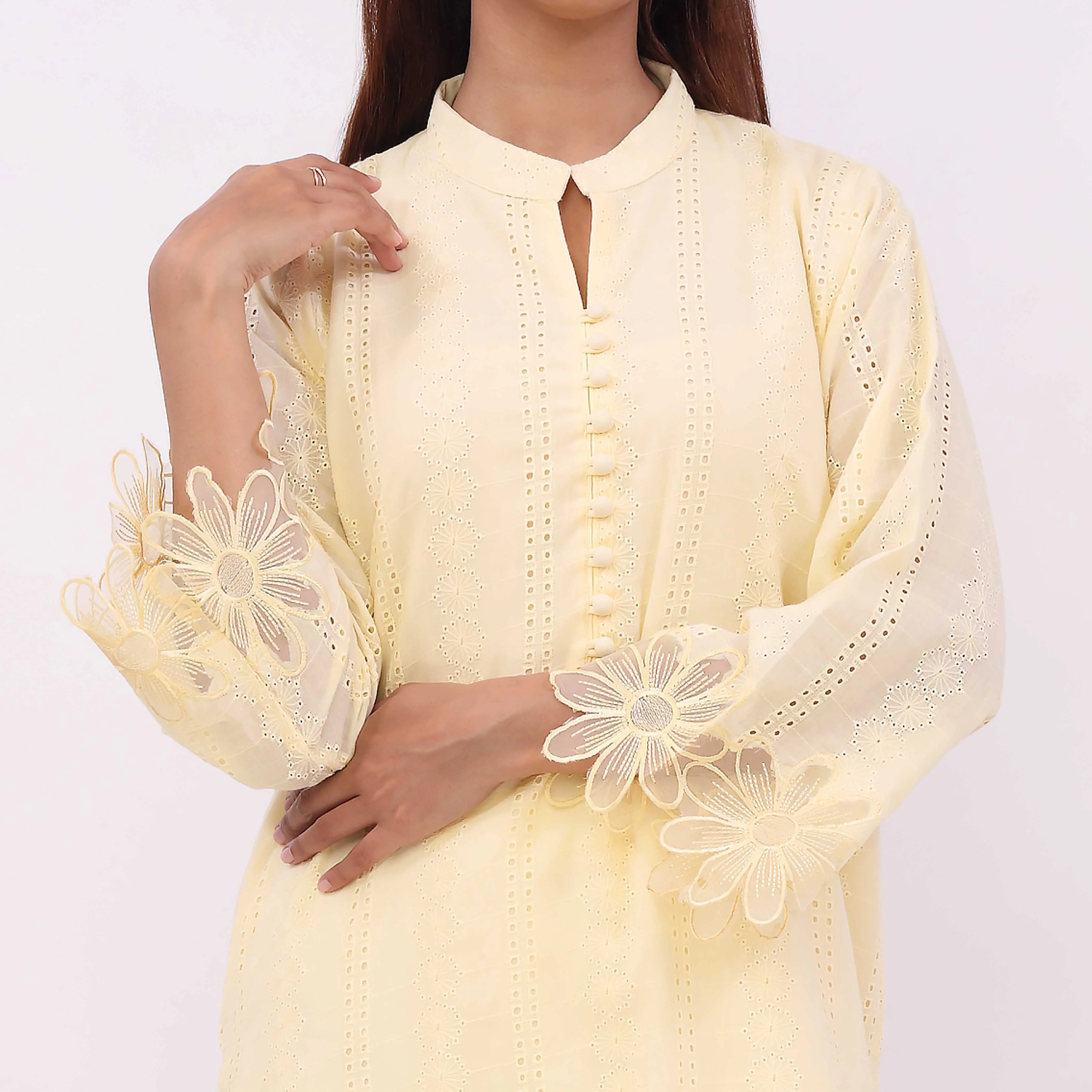 1PC- Chikan Kari Lawn Shirt PS5363 - Image 4