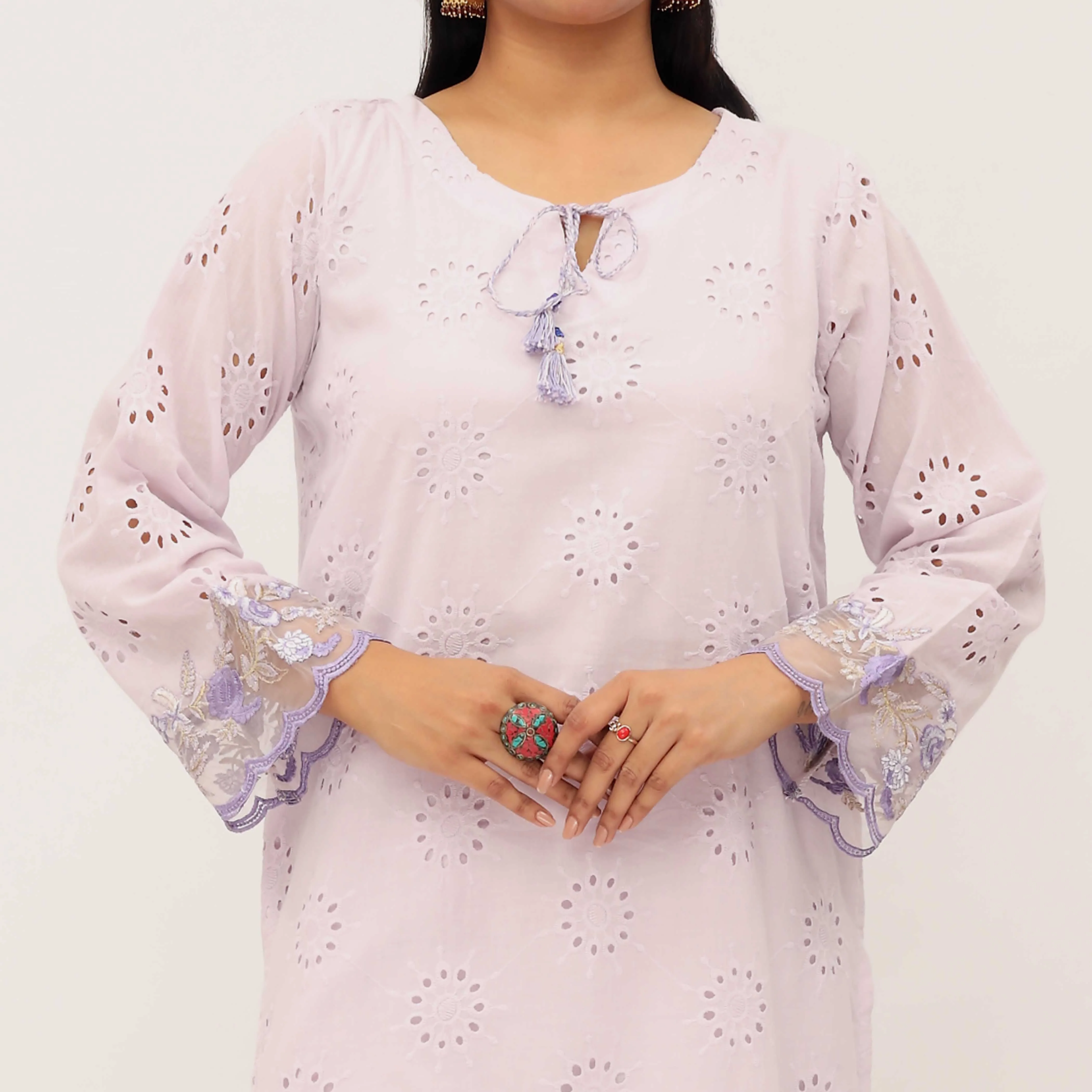 1PC- Chikan Schiffli Lawn Shirt PS5315 - Image 2