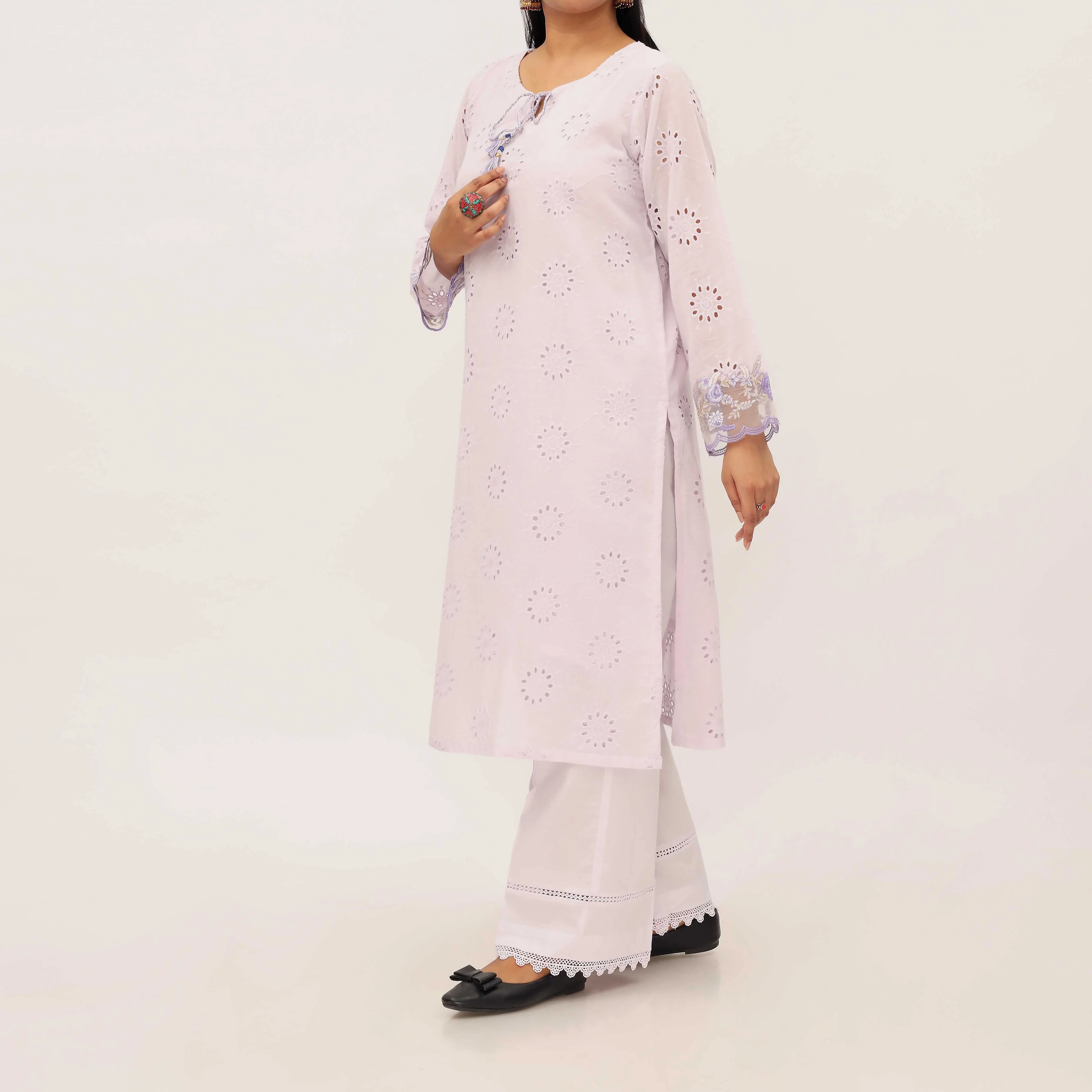 1PC- Chikan Schiffli Lawn Shirt PS5315 - Image 3