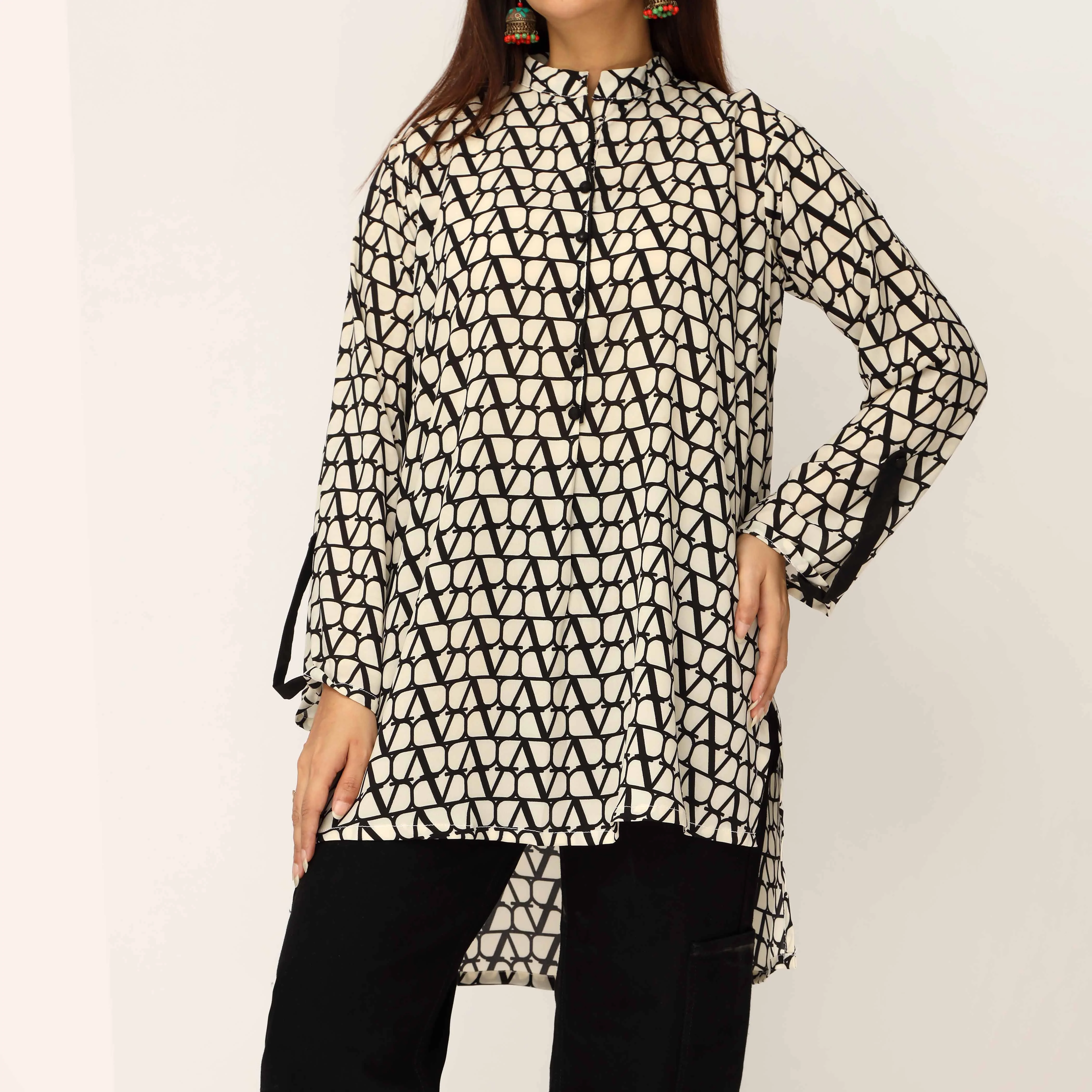 1PC- Digital Printed Grip Silk Shirt PS5326 - Image 2
