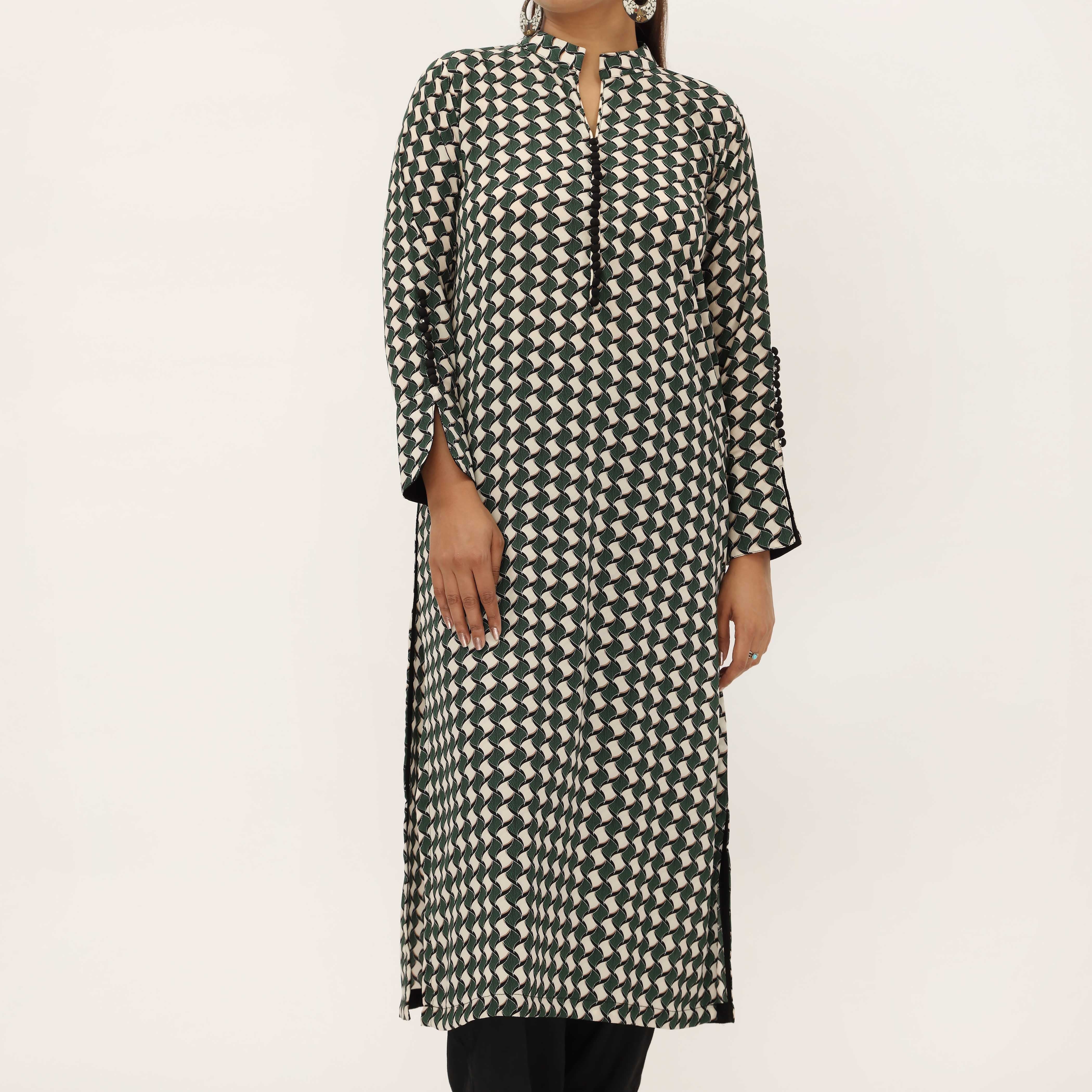 1PC- Digital Printed Gripsilk Shirt PS5353