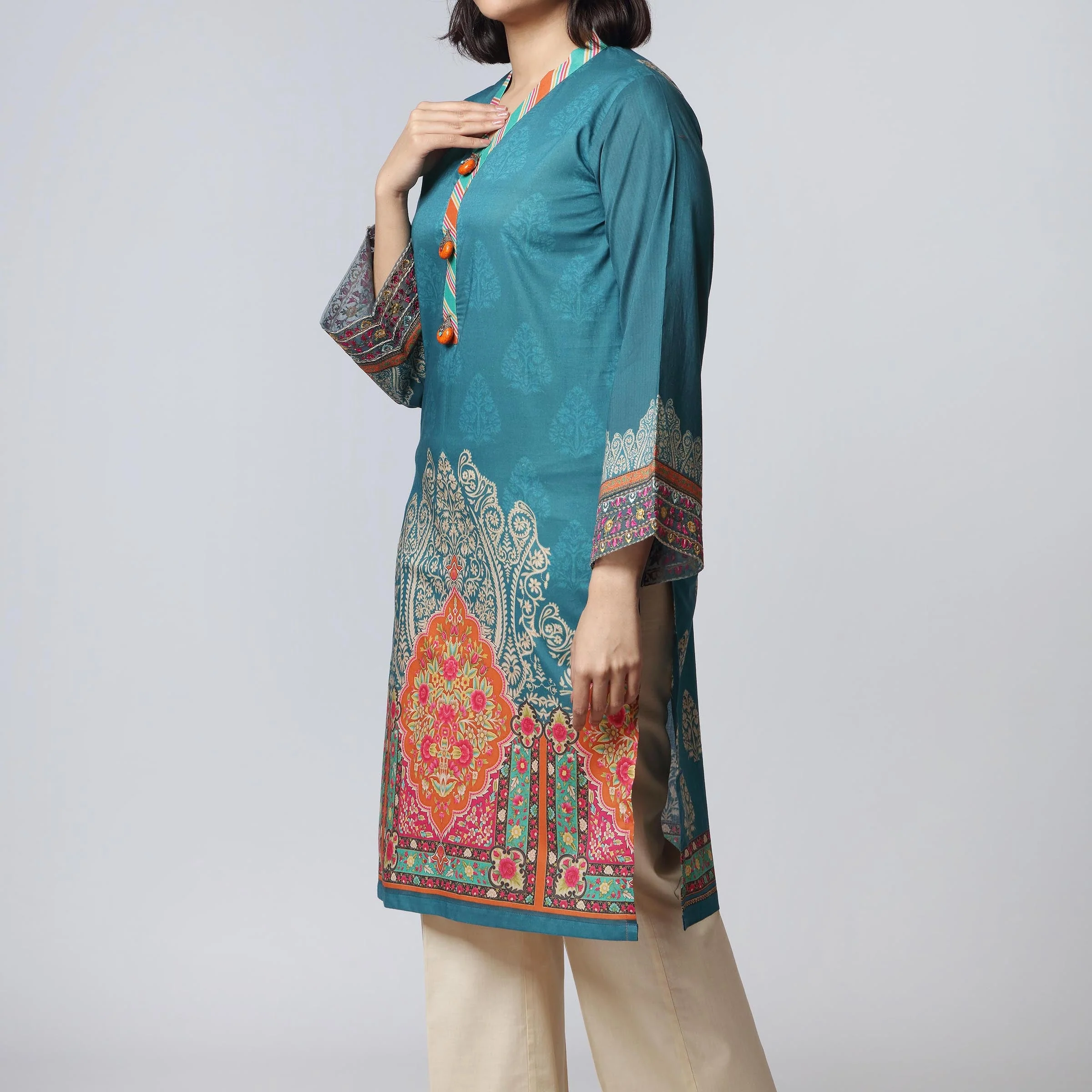 1PC- Digital Printed Lawn Embroidered Shirt PS3138 - Image 2