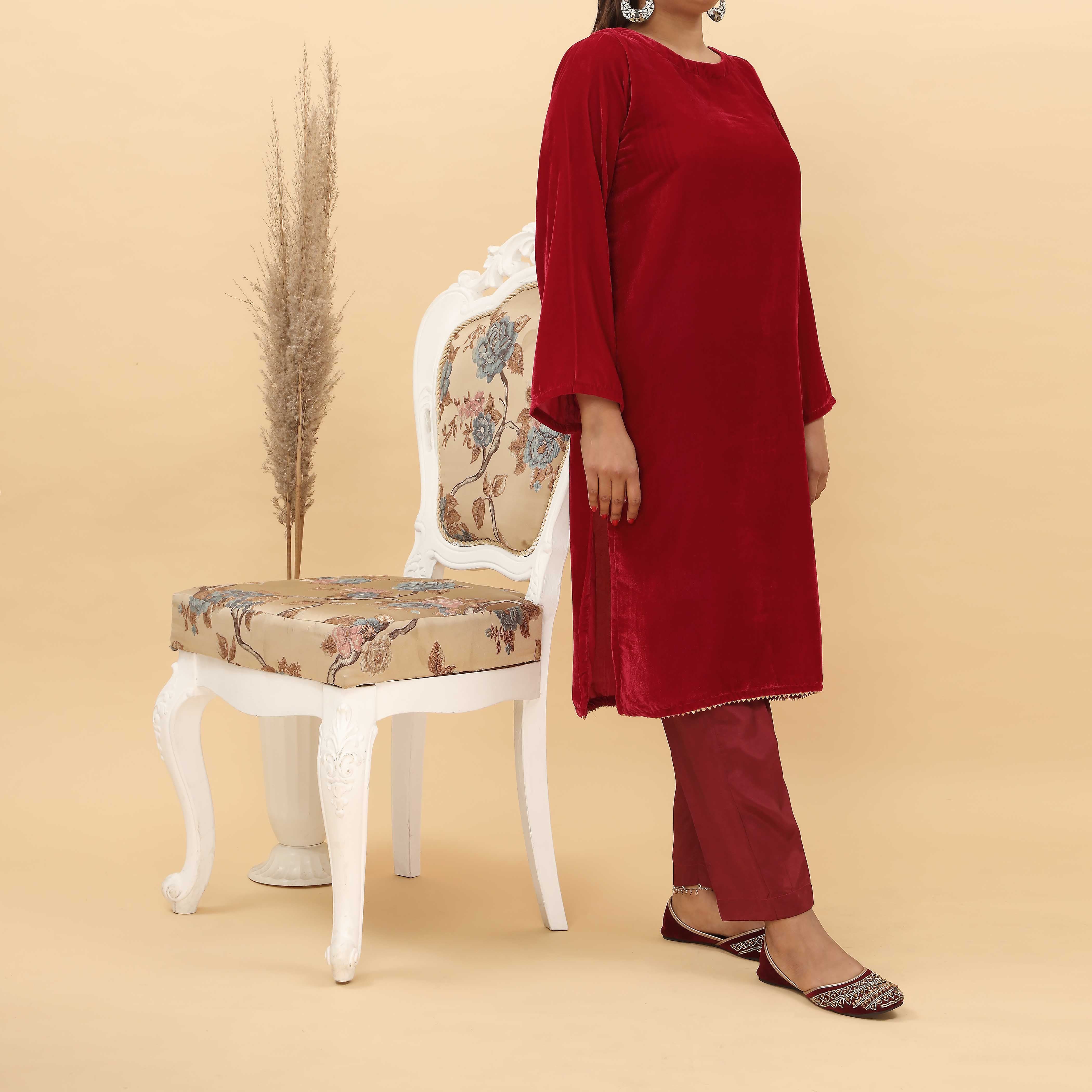 1PC- Fine Quality Micro Velvet Shirt PW4339 - Image 2