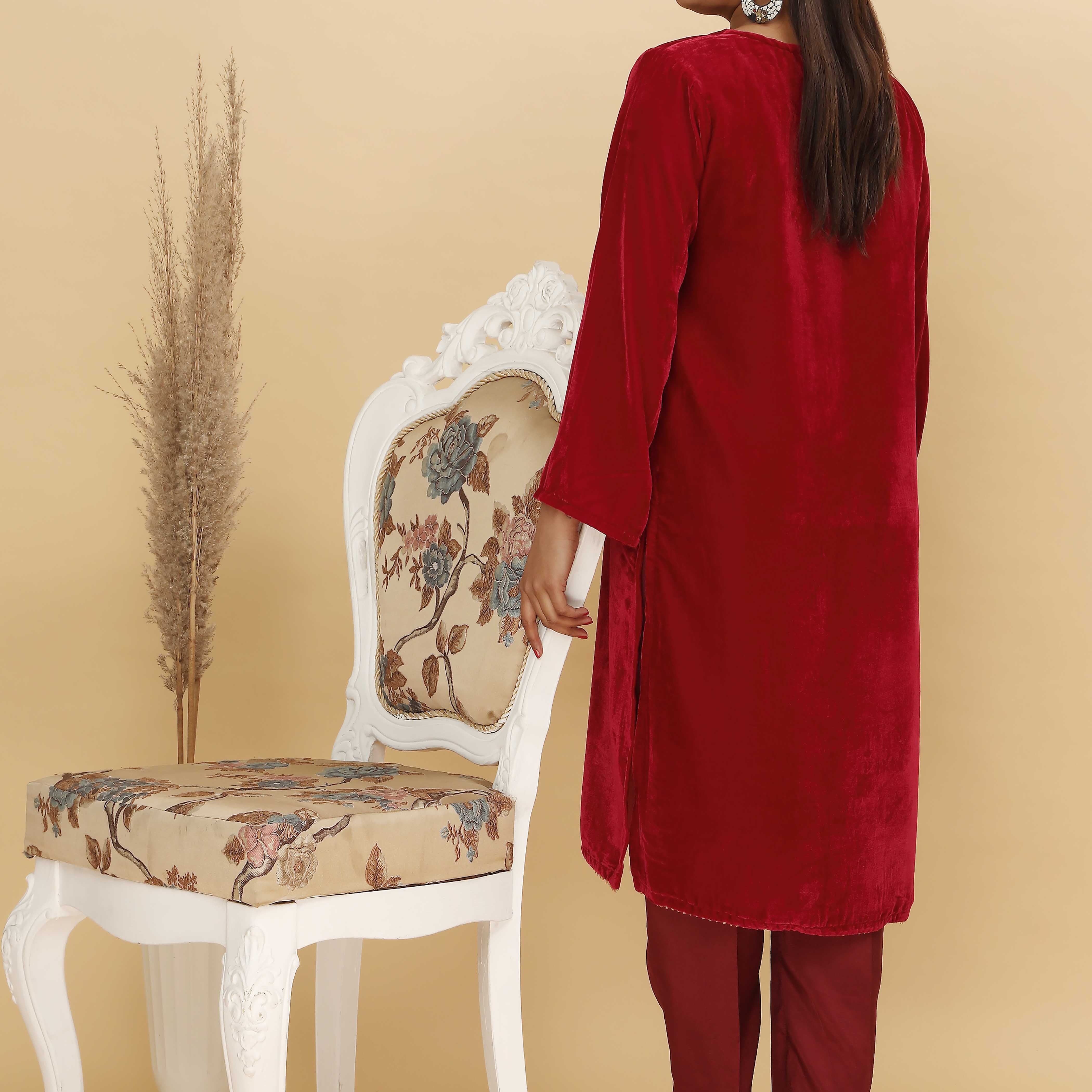 1PC- Fine Quality Micro Velvet Shirt PW4339 - Image 3
