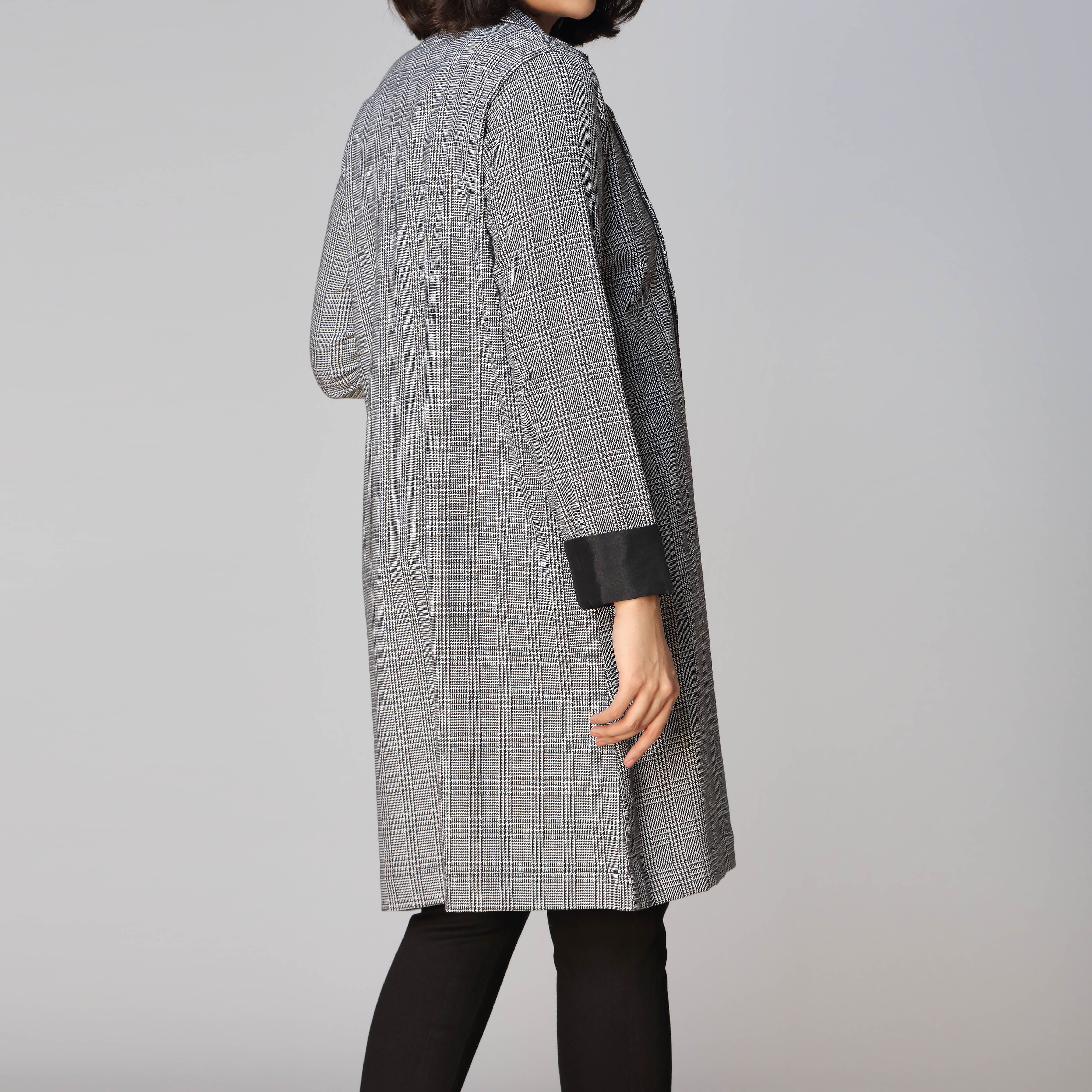 1PC- Flannel Checkered Coat  PW2325 - Image 3
