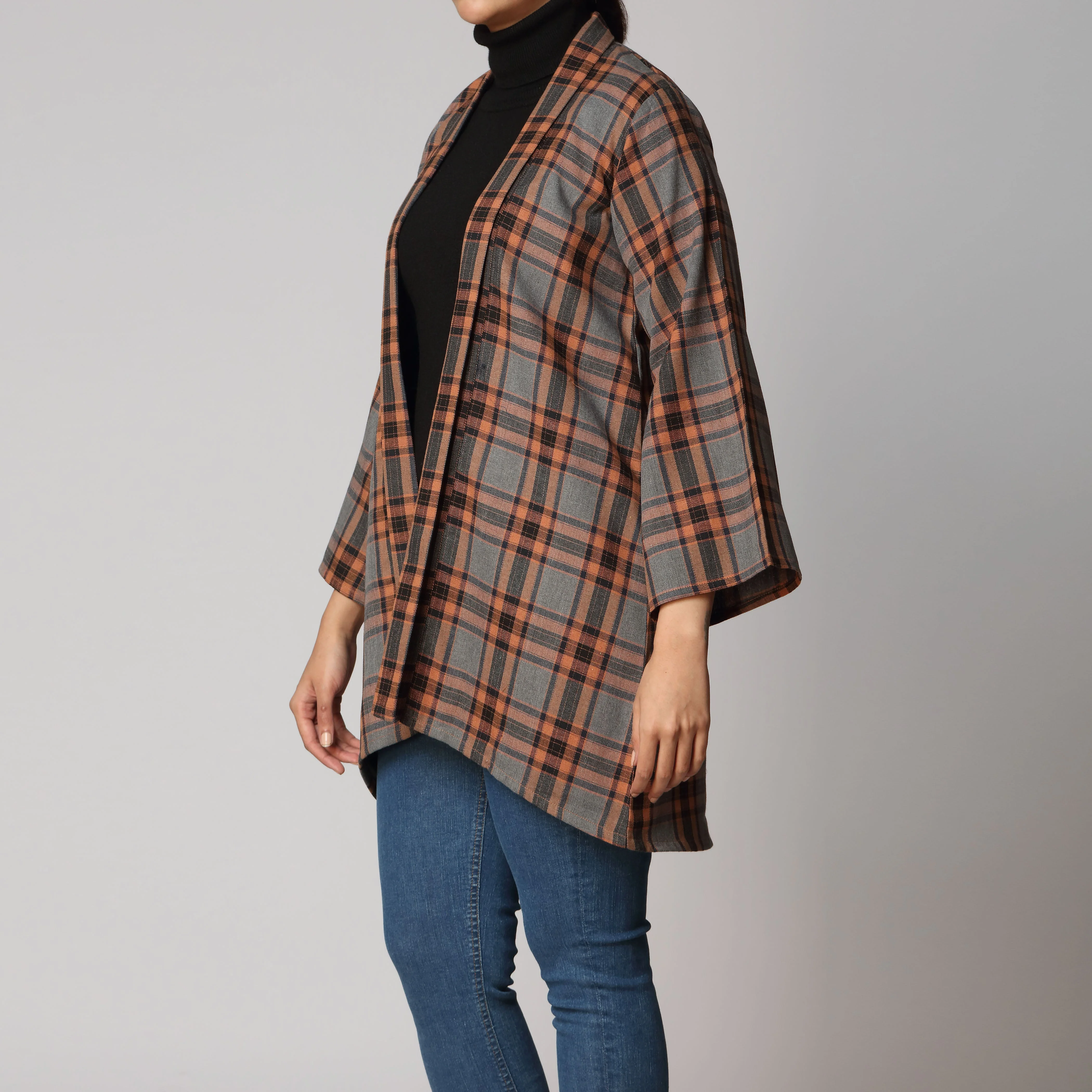 1PC- Flannel Checkered Open Shirt PW2311 - Image 3