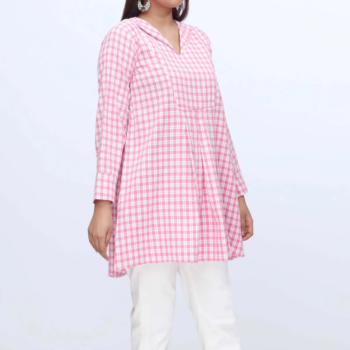 1PC-Flannel Checkered Top PW3071 - Image 2