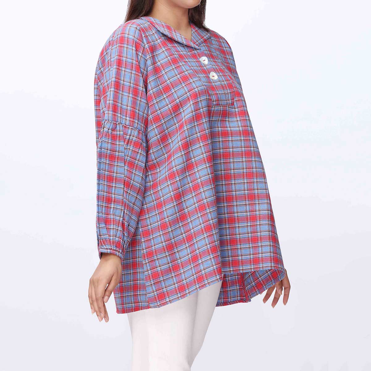 1PC-Flannel Checkered Top PW3078 - Image 3