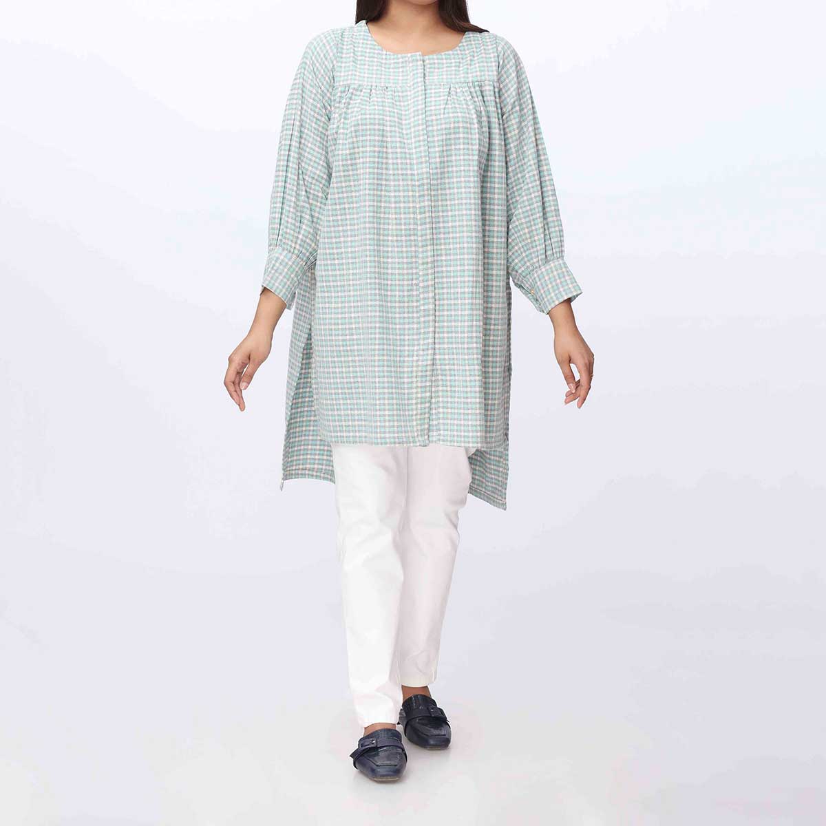 1PC- Flannel Checkered Top PW3079 - Image 2