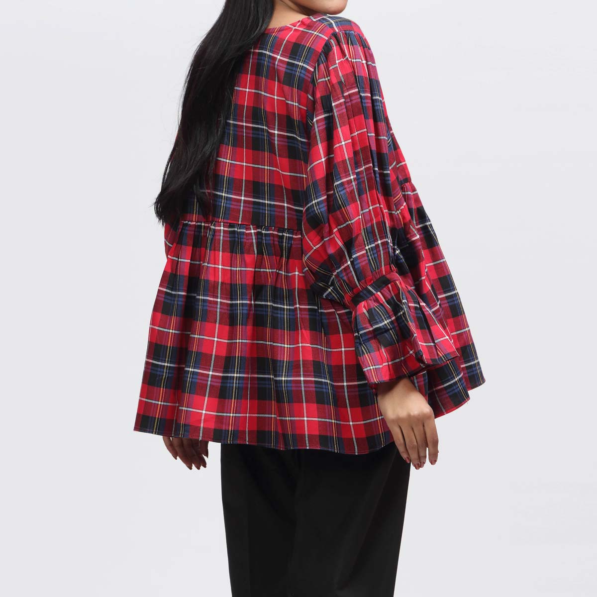 1PC- Flannel Checkered Top PW3216 - Image 3