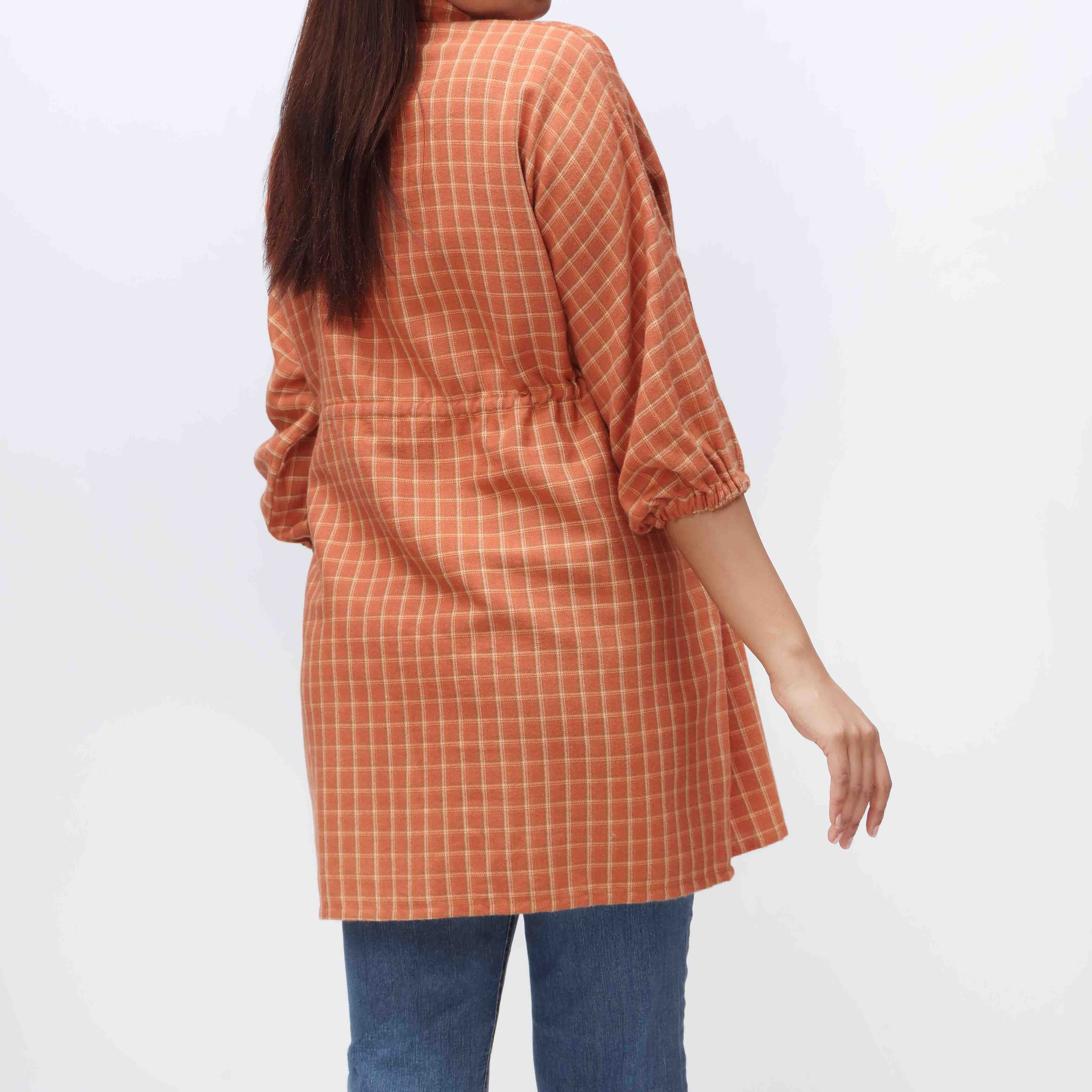 1PC- Flannel Checkered Top PW3274 - Image 3