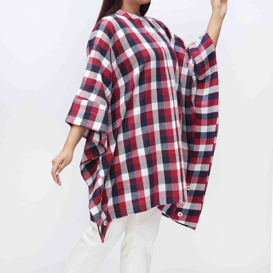 1PC- Flannel Checkered Top PW3275 - Image 2