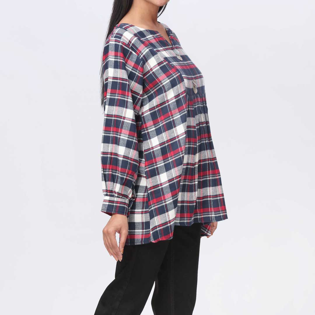 1PC- Flannel Checkered Top PW3278 - Image 3