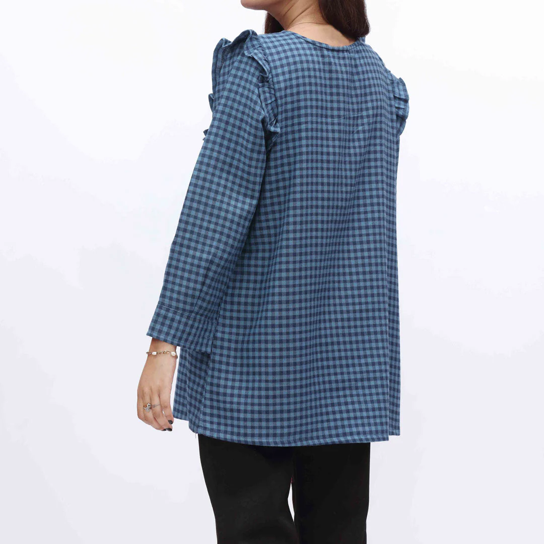1PC- Flannel Checkered Top PW3281 - Image 3