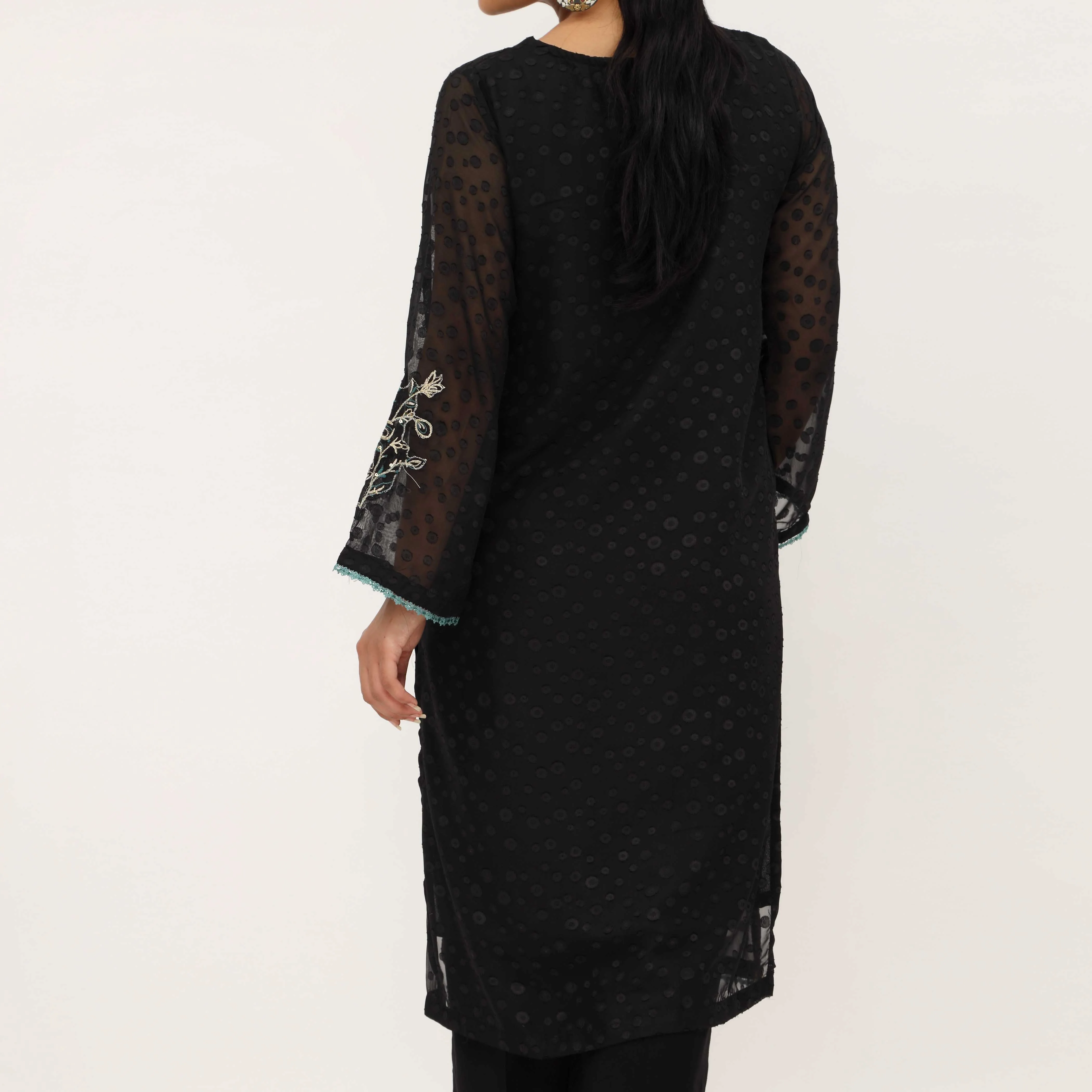 1PC- Georget Broshia Chiffon Shirt PS5331 - Image 4