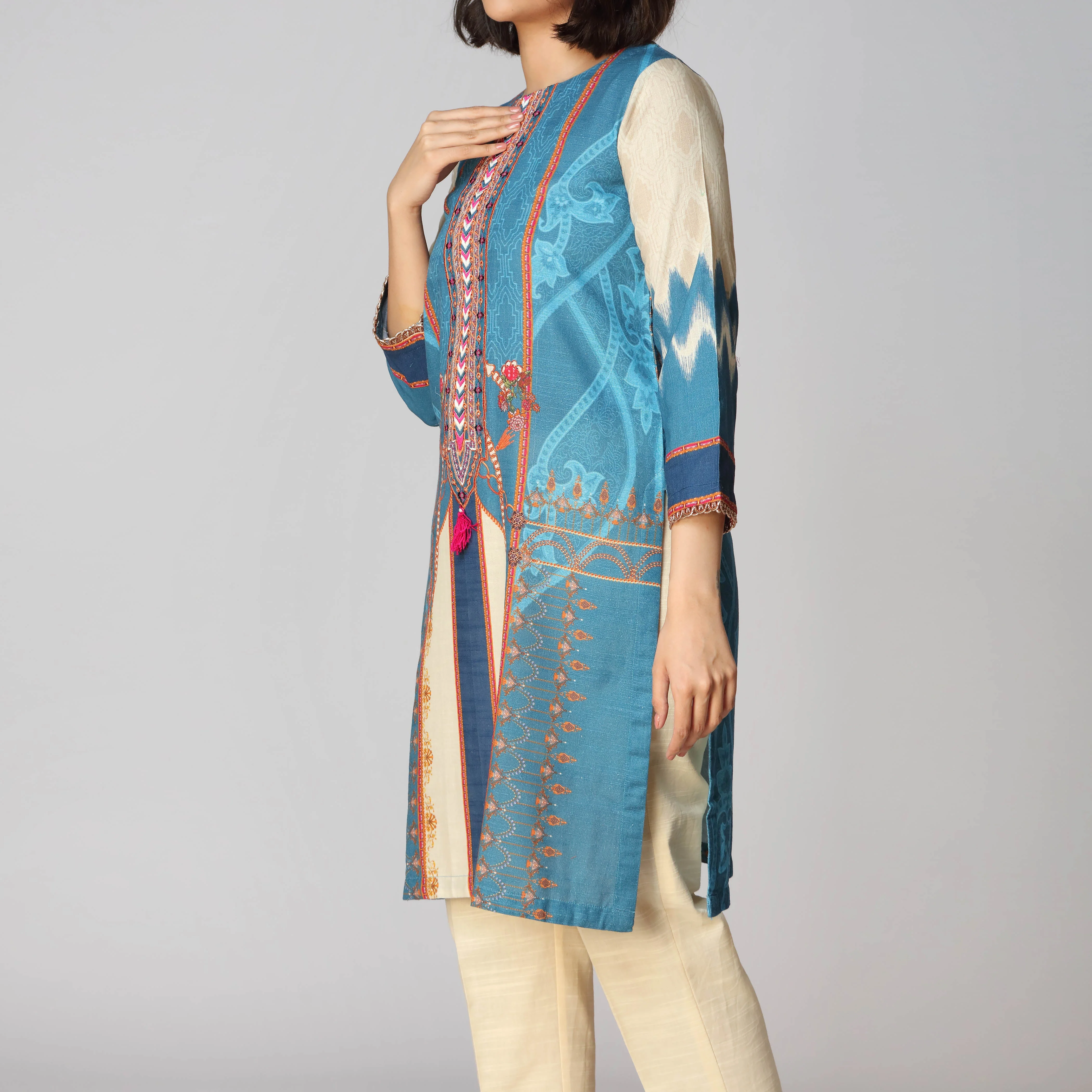 1PC- Khaddar Digital Printed Shirt PW2333 - Image 2