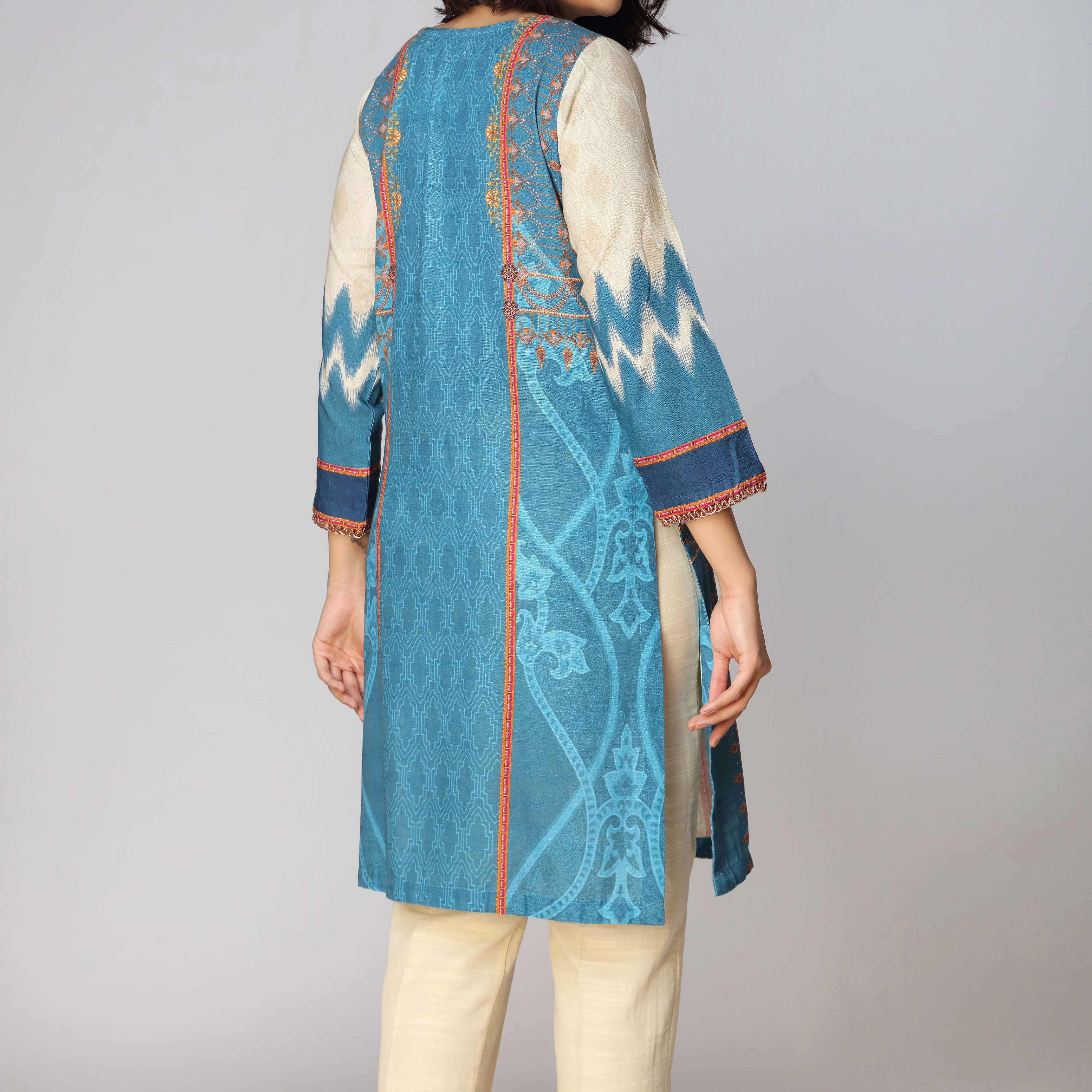 1PC- Khaddar Digital Printed Shirt PW2333 - Image 3