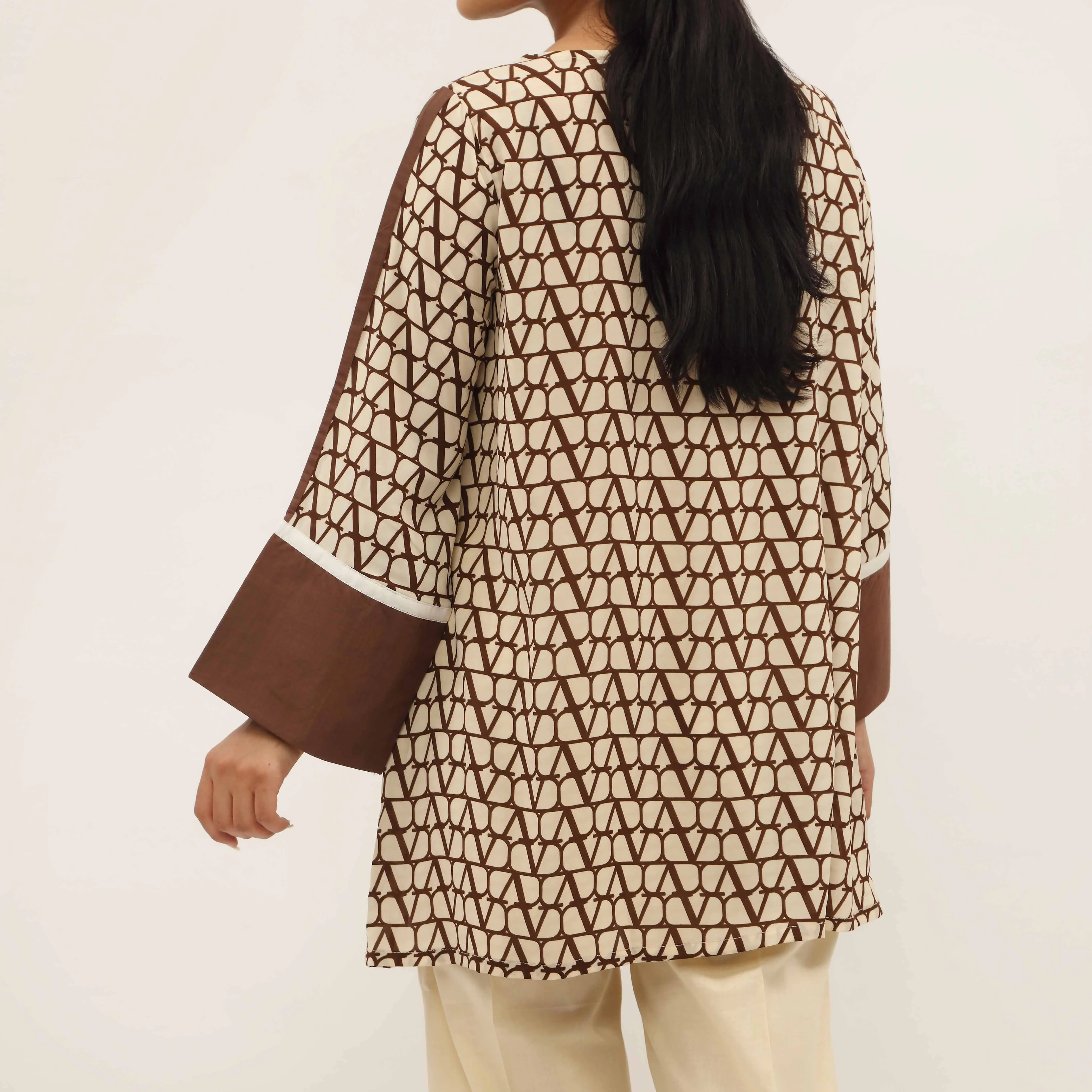 1PC- Printed Grip Silk Shirt PS5329 - Image 4