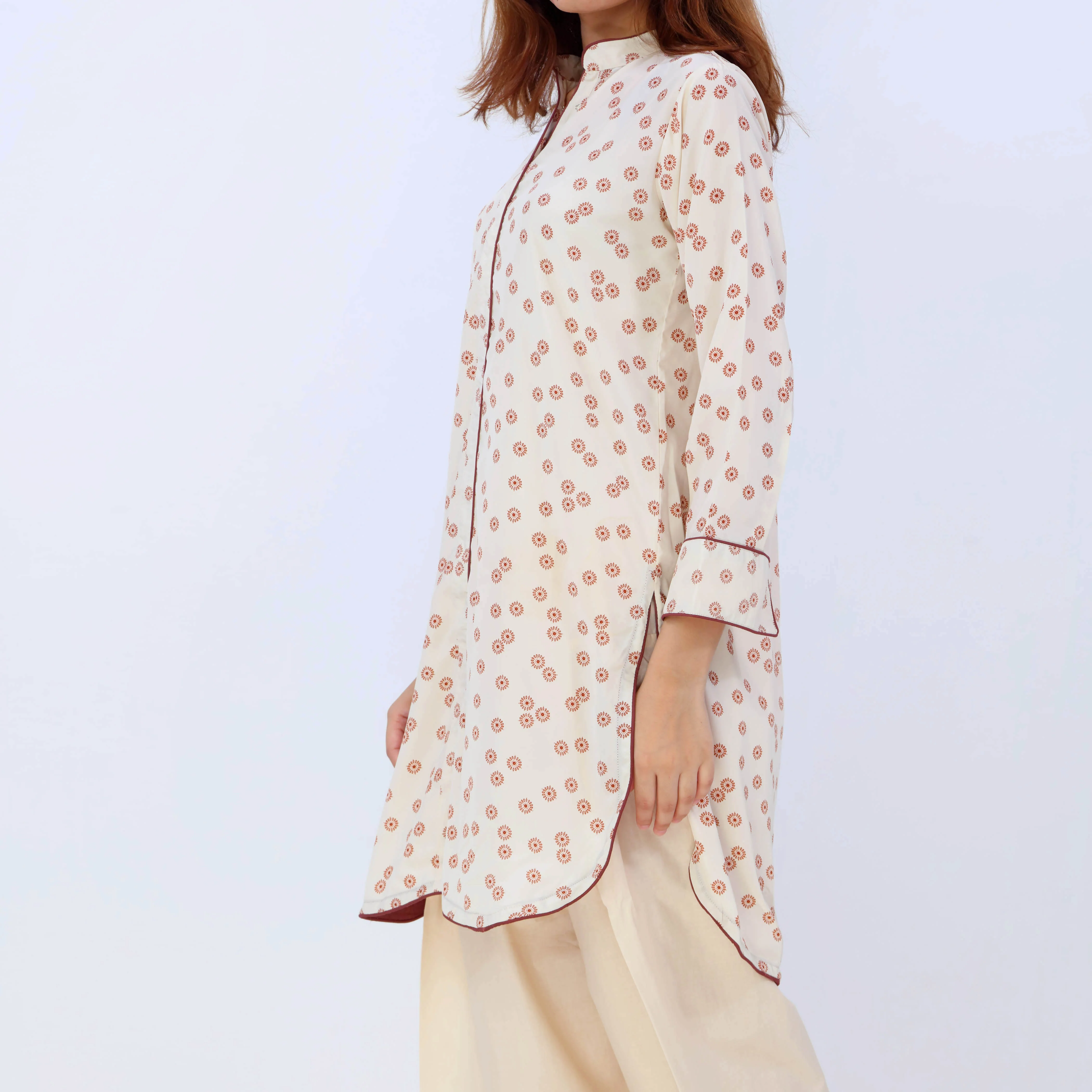1PC- Printed Grip Silk Shirt With PW5009 - Image 4