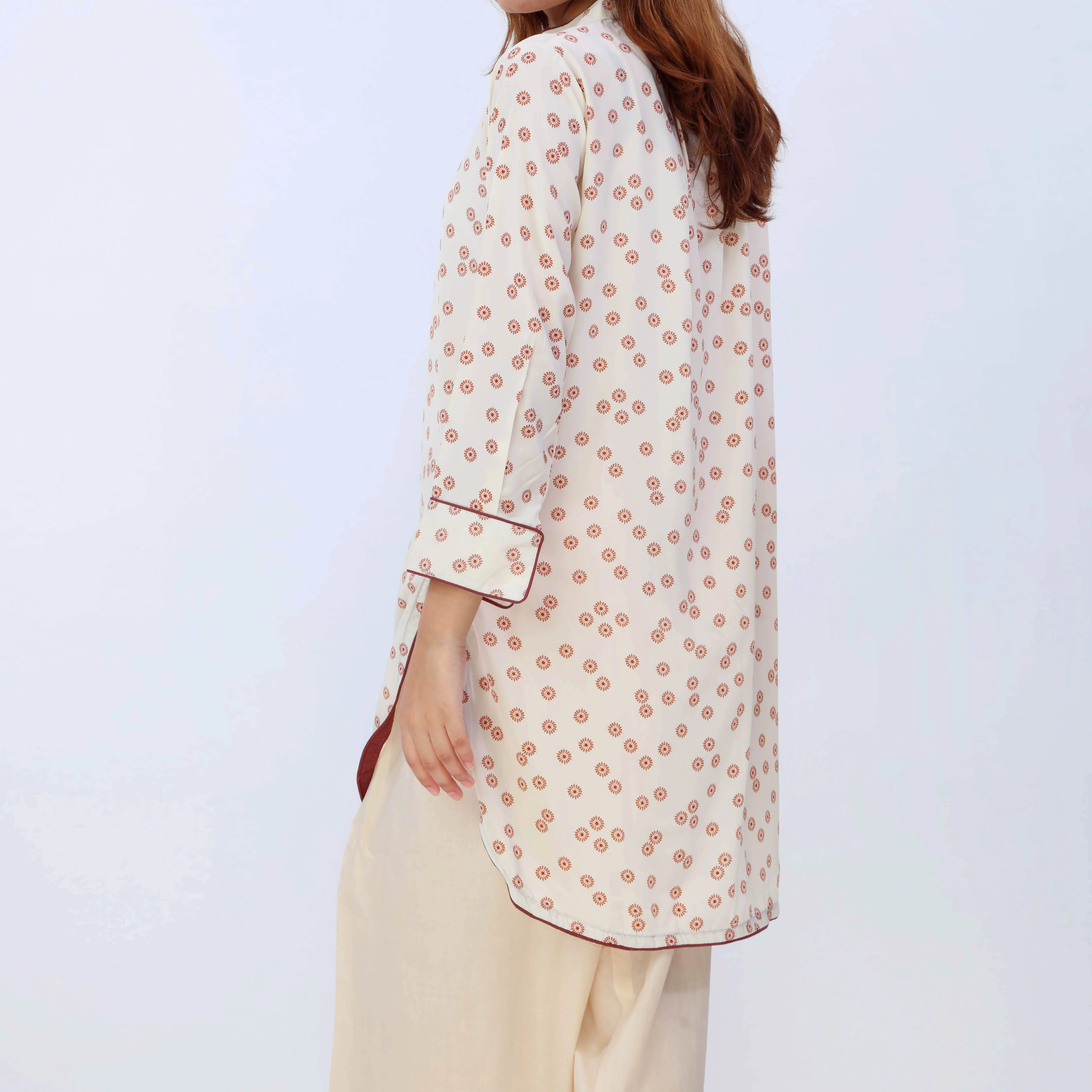 1PC- Printed Grip Silk Shirt With PW5009 - Image 5