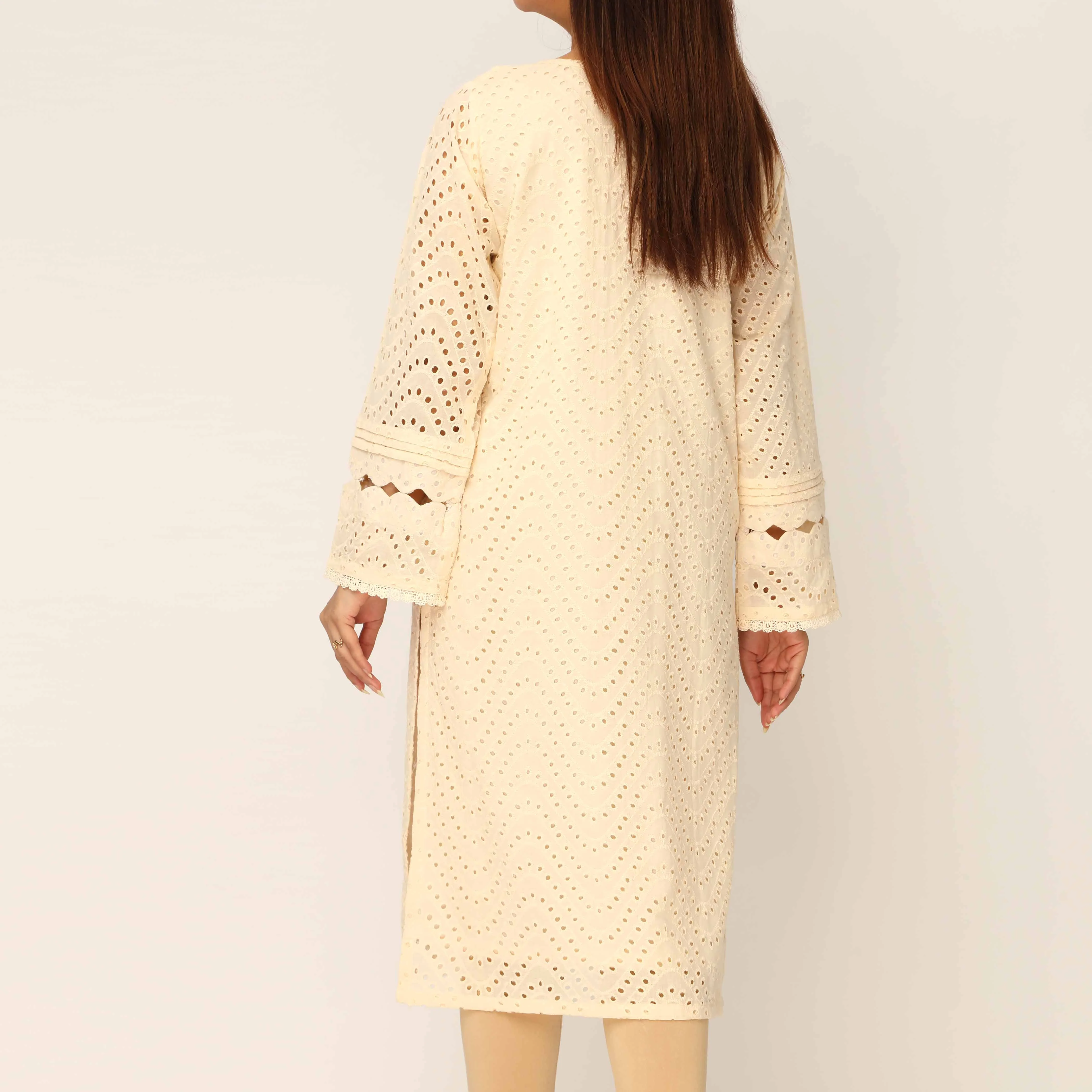 1PC- Schiffli Chikan Lawn Shirt PS5287 - Image 4