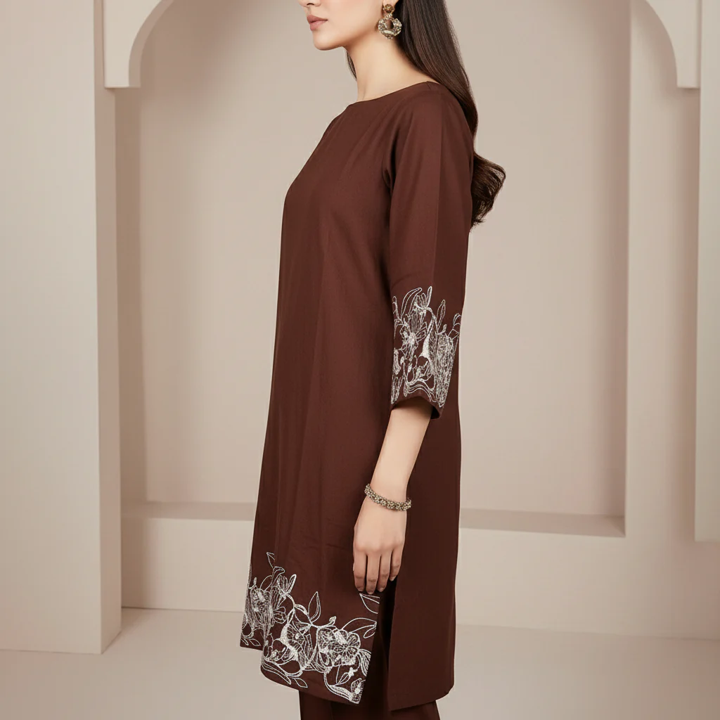 1PC Slub Khaddar Shirt PW5041 - Image 3