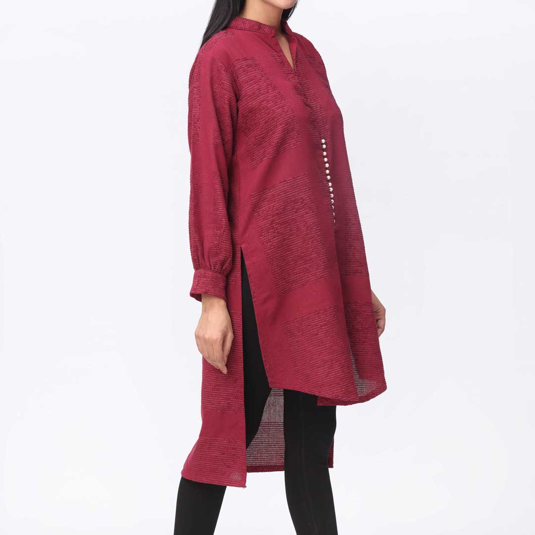 1PC- Solid Flannel Shirt PW3239 - Image 2