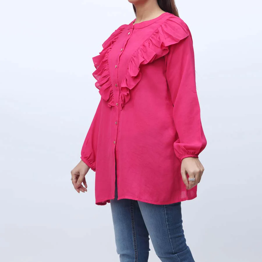 1PC- Solid Georget Chiffon Top PW9146 - Image 2