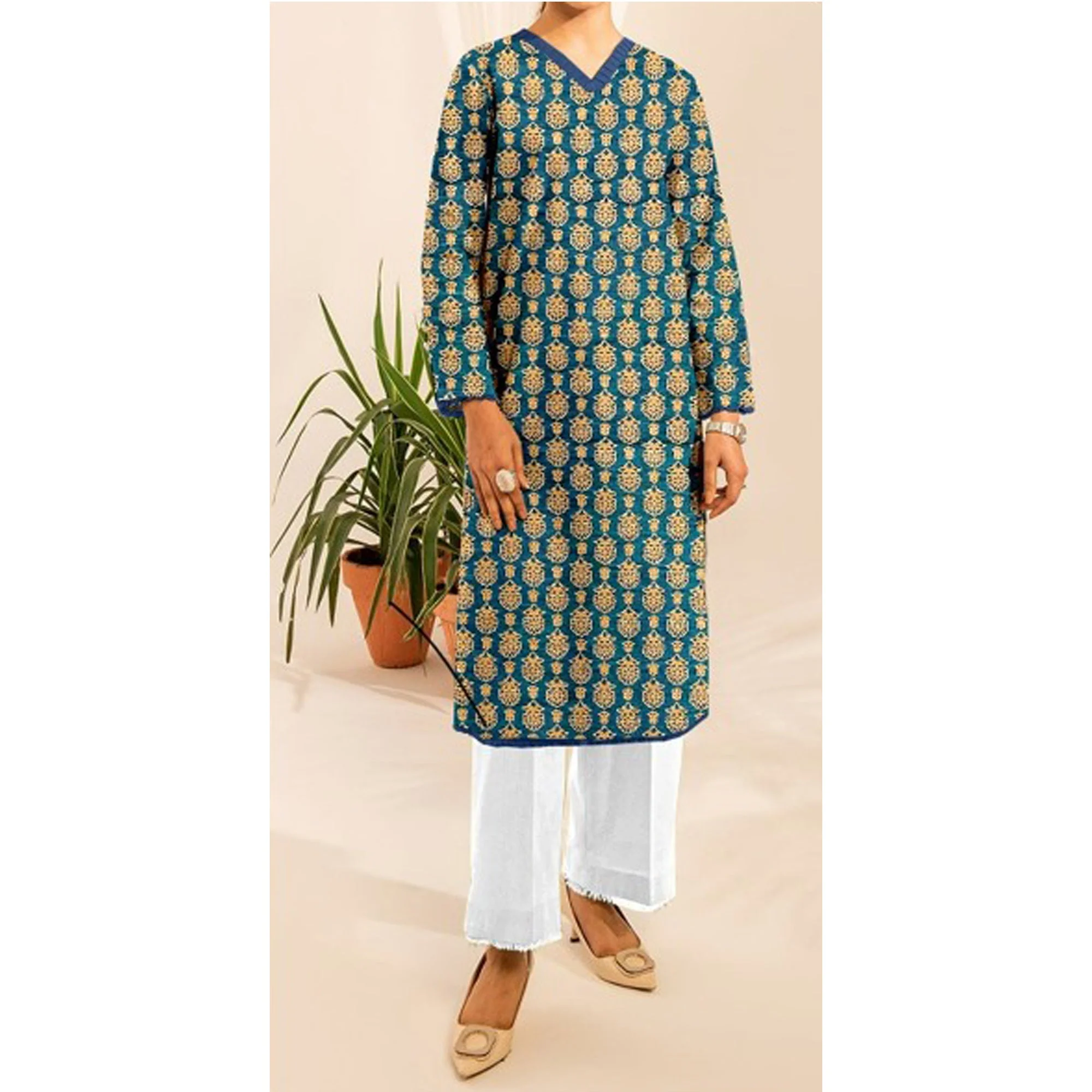 1PC- Unstitched Digital Printed Khaddar Shirt PW4357