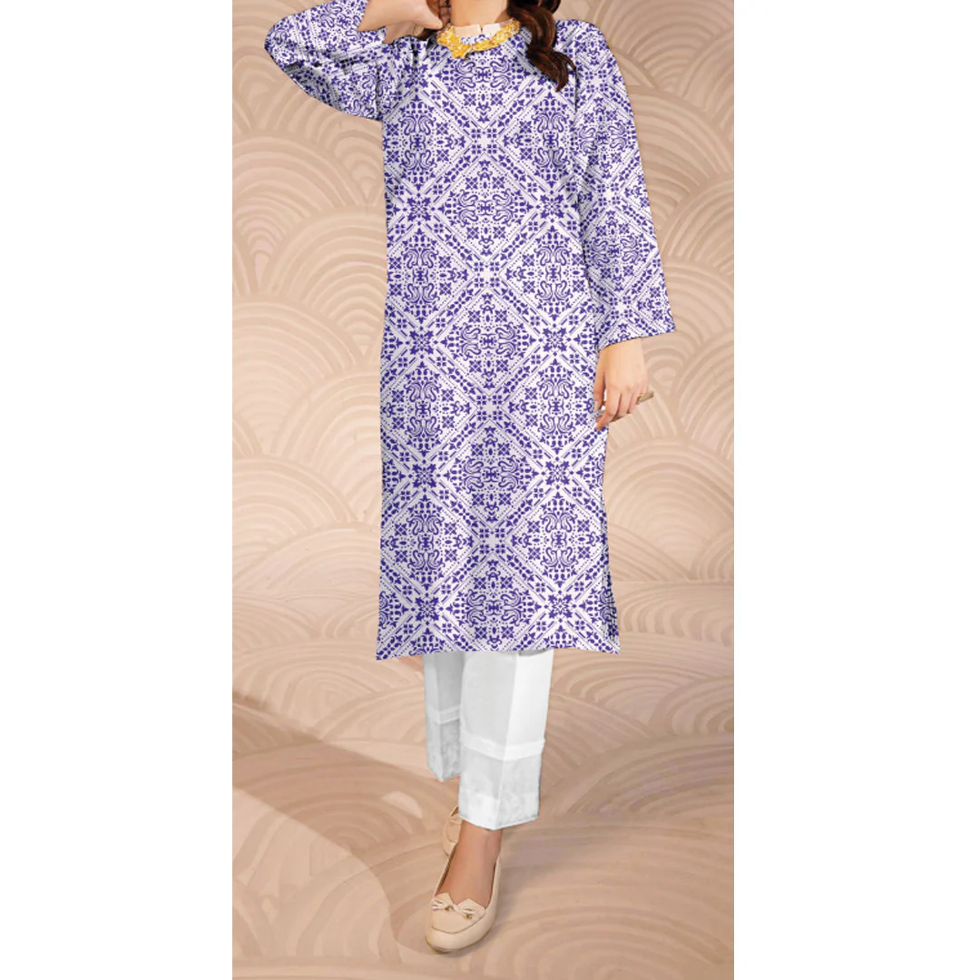 1PC- Unstitched Digital Printed Lawn Shirt US5015