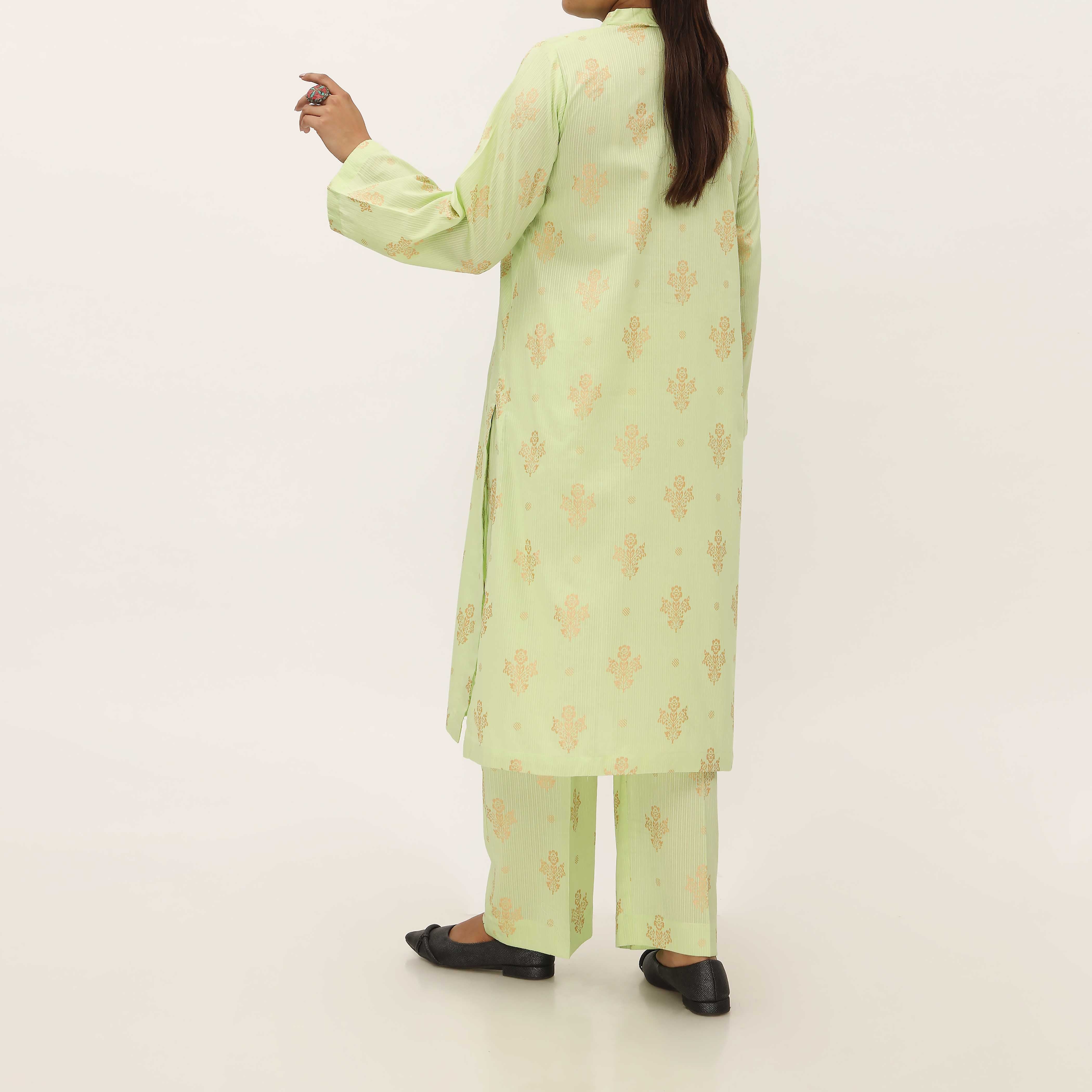 1PC- Unstitched Screen Printed Cotton Shirt US5337 - Image 4