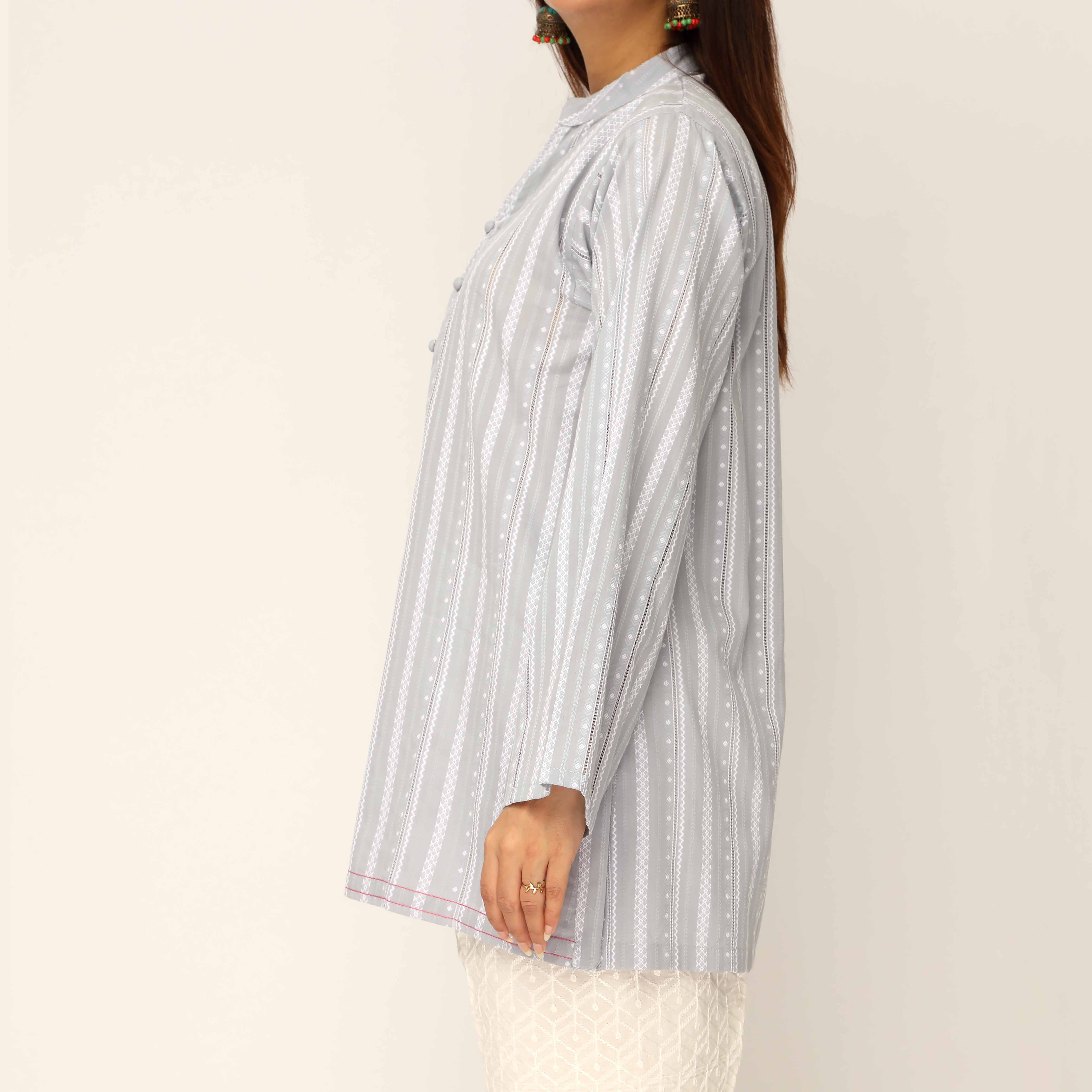 1PC- Yarn Dyed Jaquard Shirt PS5327 - Image 3