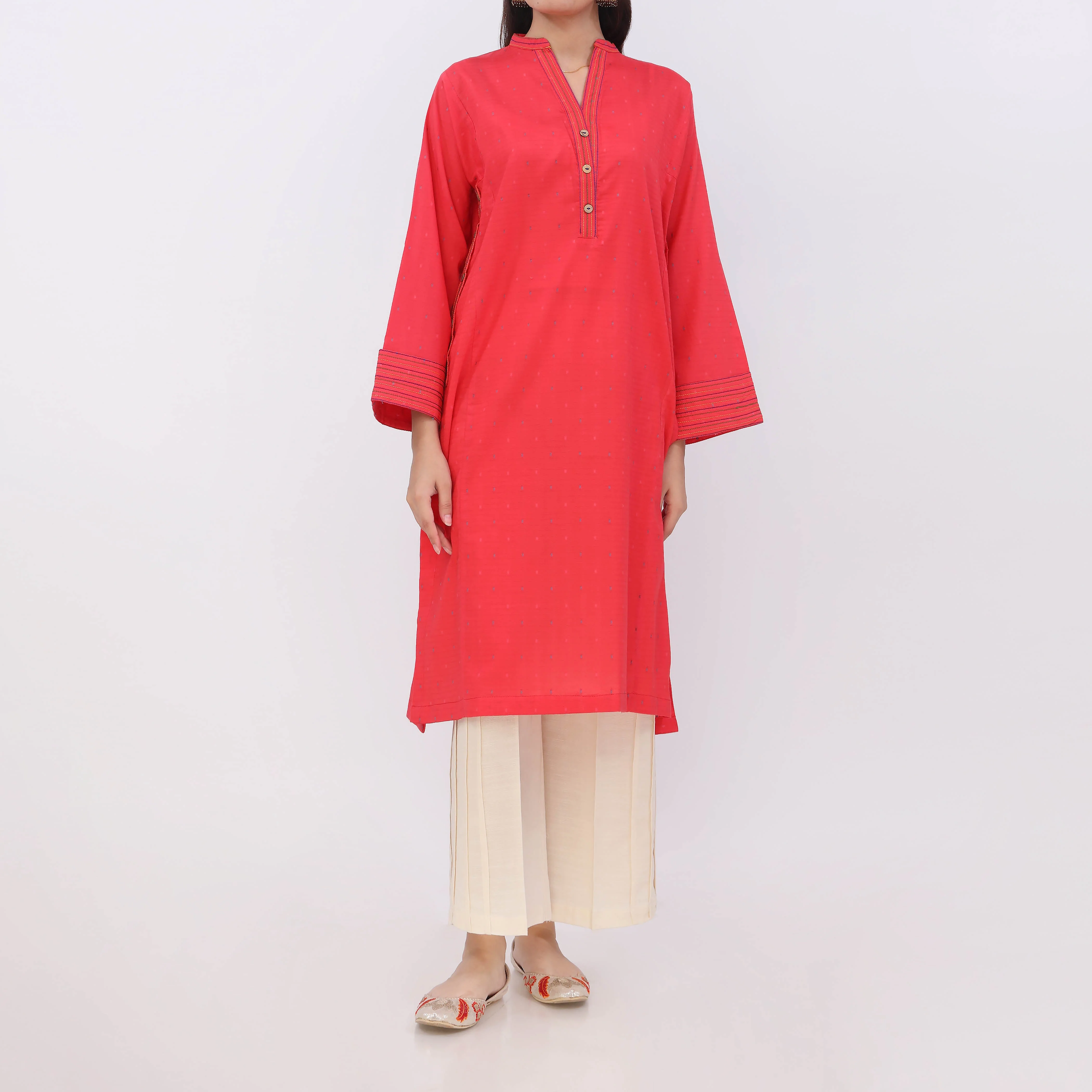 Saffron<br>1 PC Yarn Dyed Shirt PS5462 - Image 2