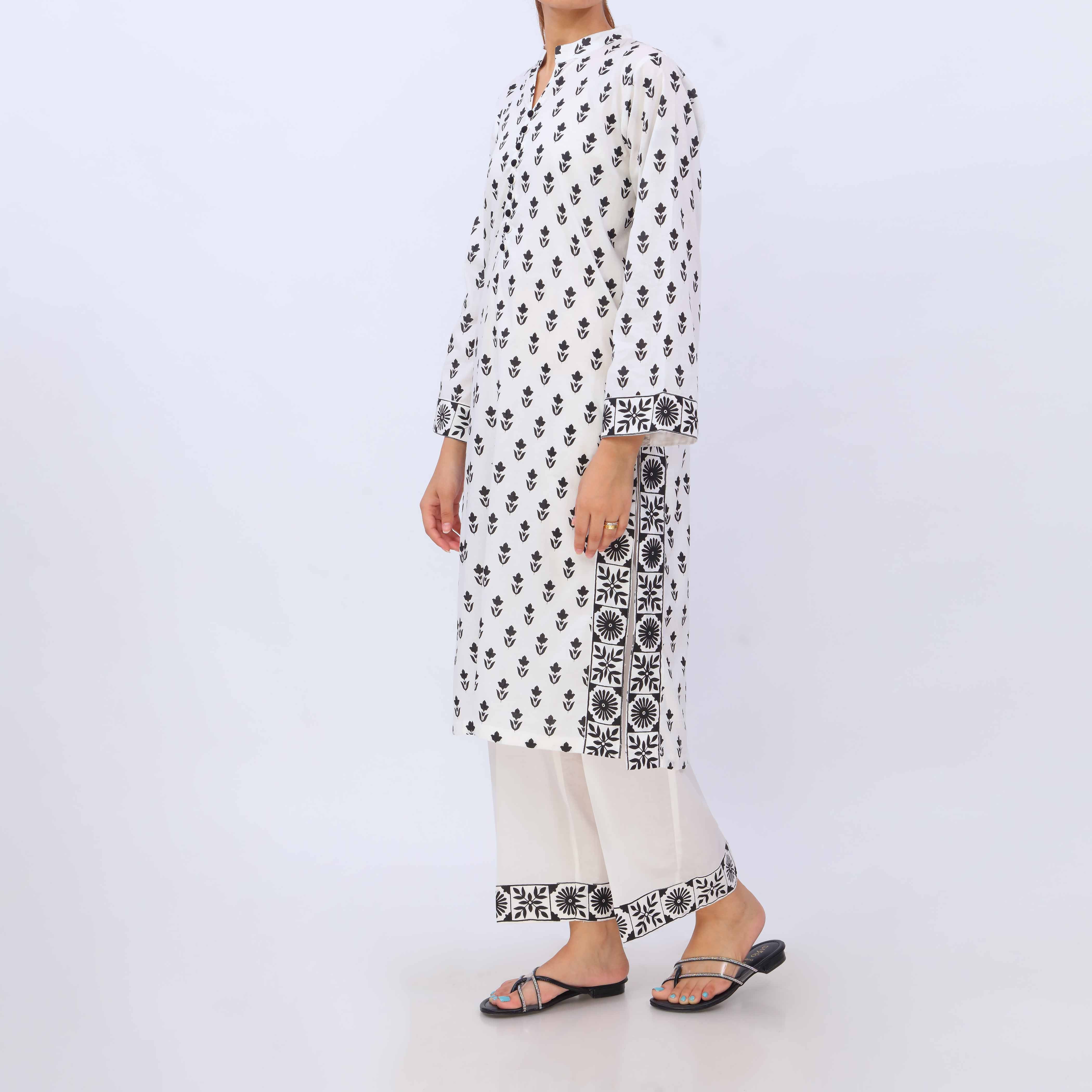 2 PC- Cotton Cambric Printed Suit PS5050 - Image 3