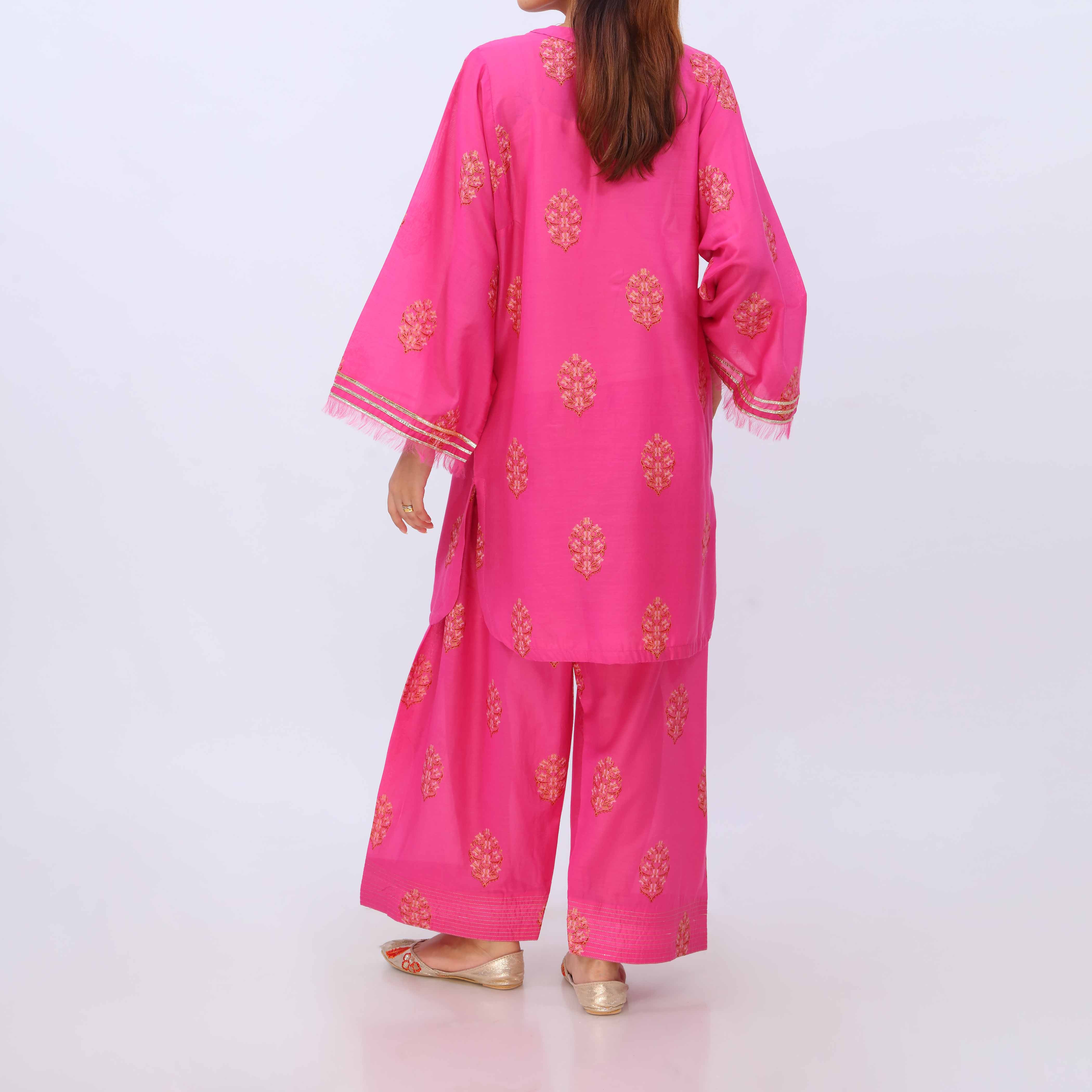 2 PC- Cotton Cambric Printed Suit PS5393 - Image 4