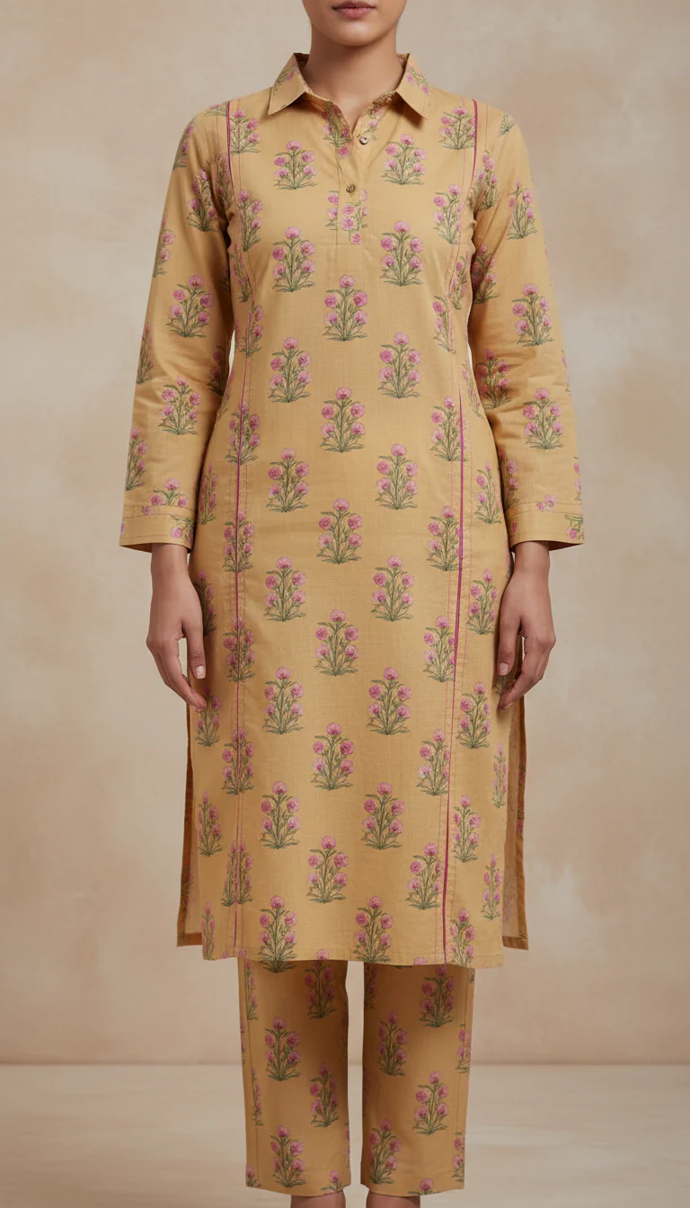 2 PC Digital Printed Cotton Cambric Suit PW5090