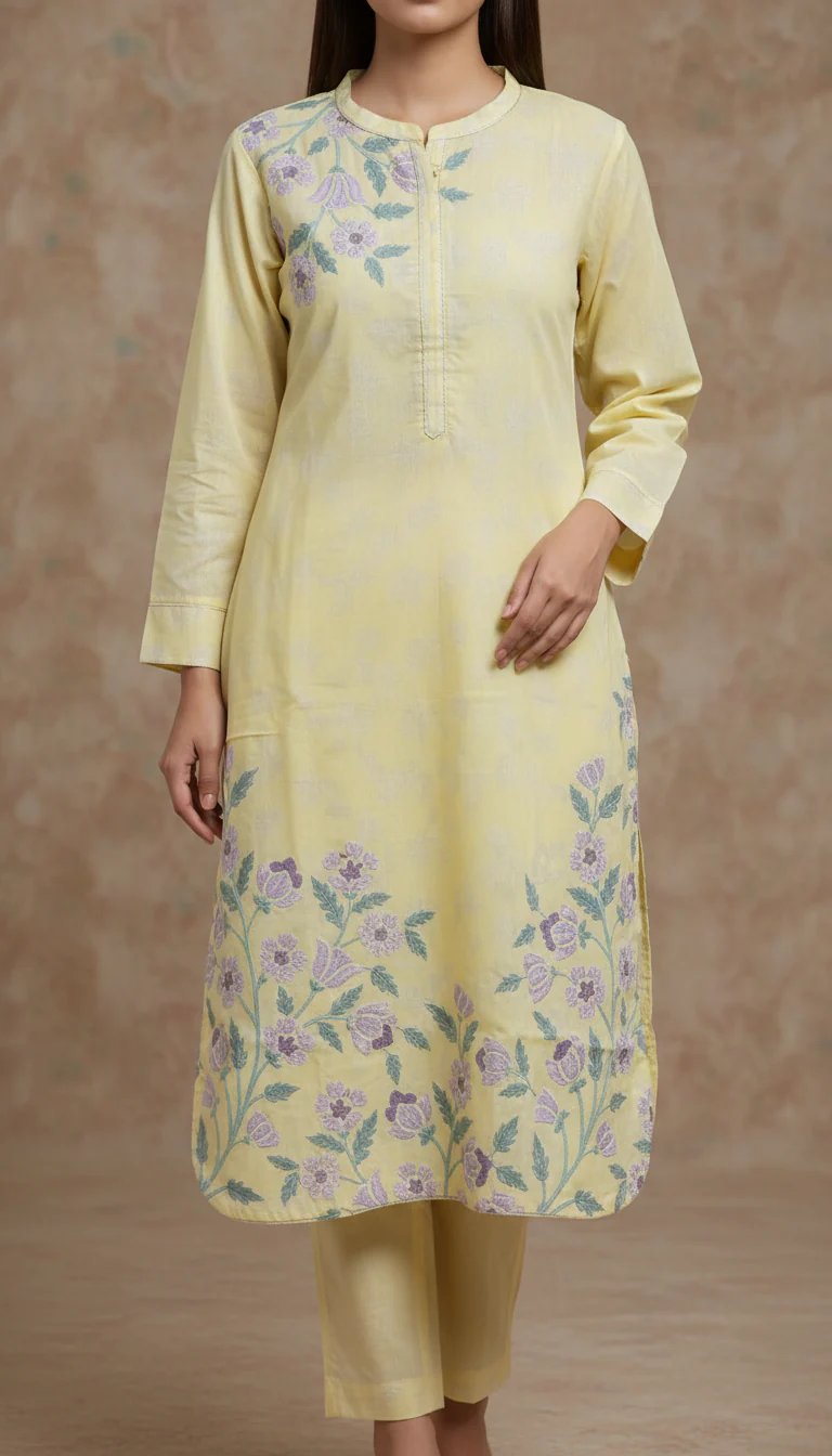 2 PC Digital Printed Cotton Cambric Suit PW5154