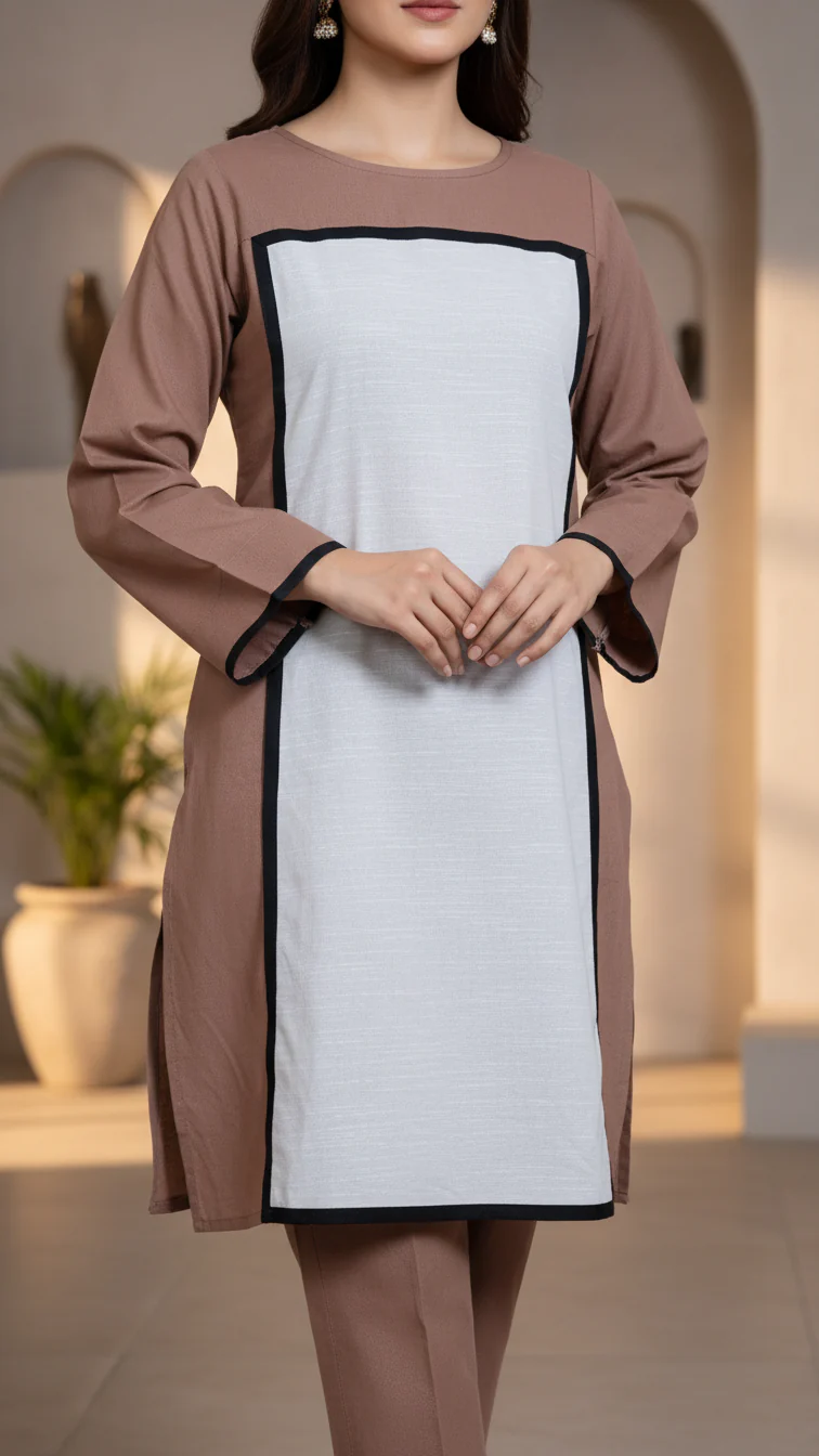 2 PC Dyed Slub Khaddar Suit PW5252