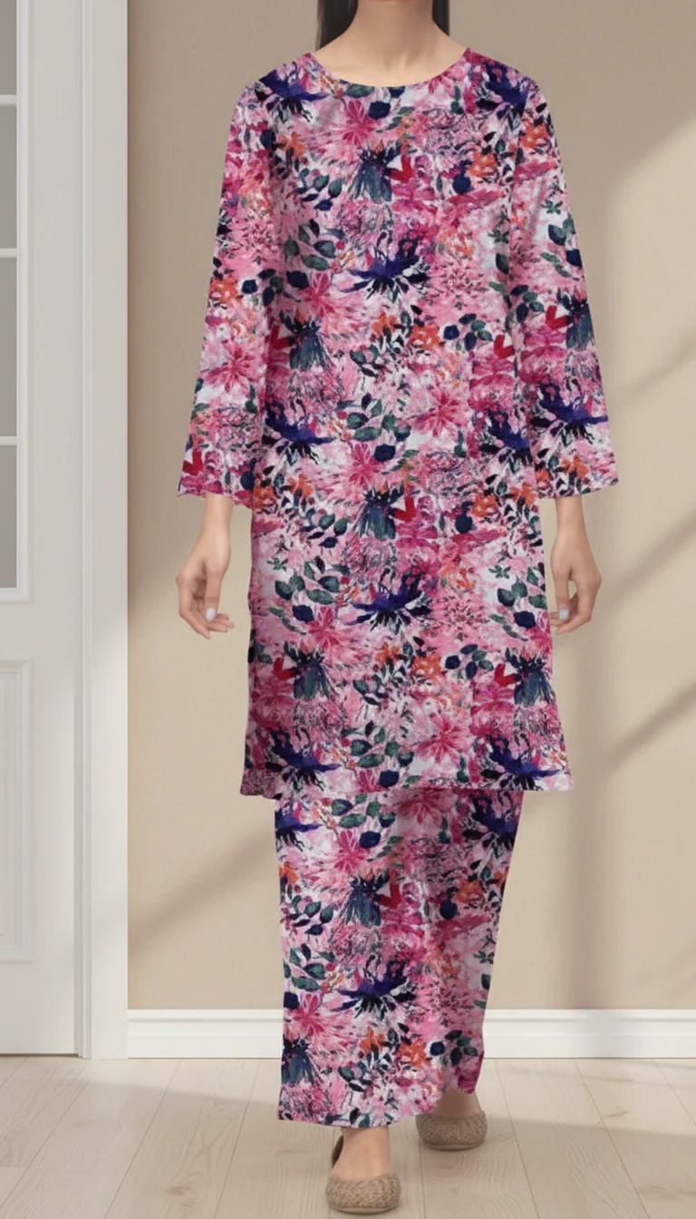 2 PC UnStitched Digital Printed Lawn Suit US6021 - Image 2