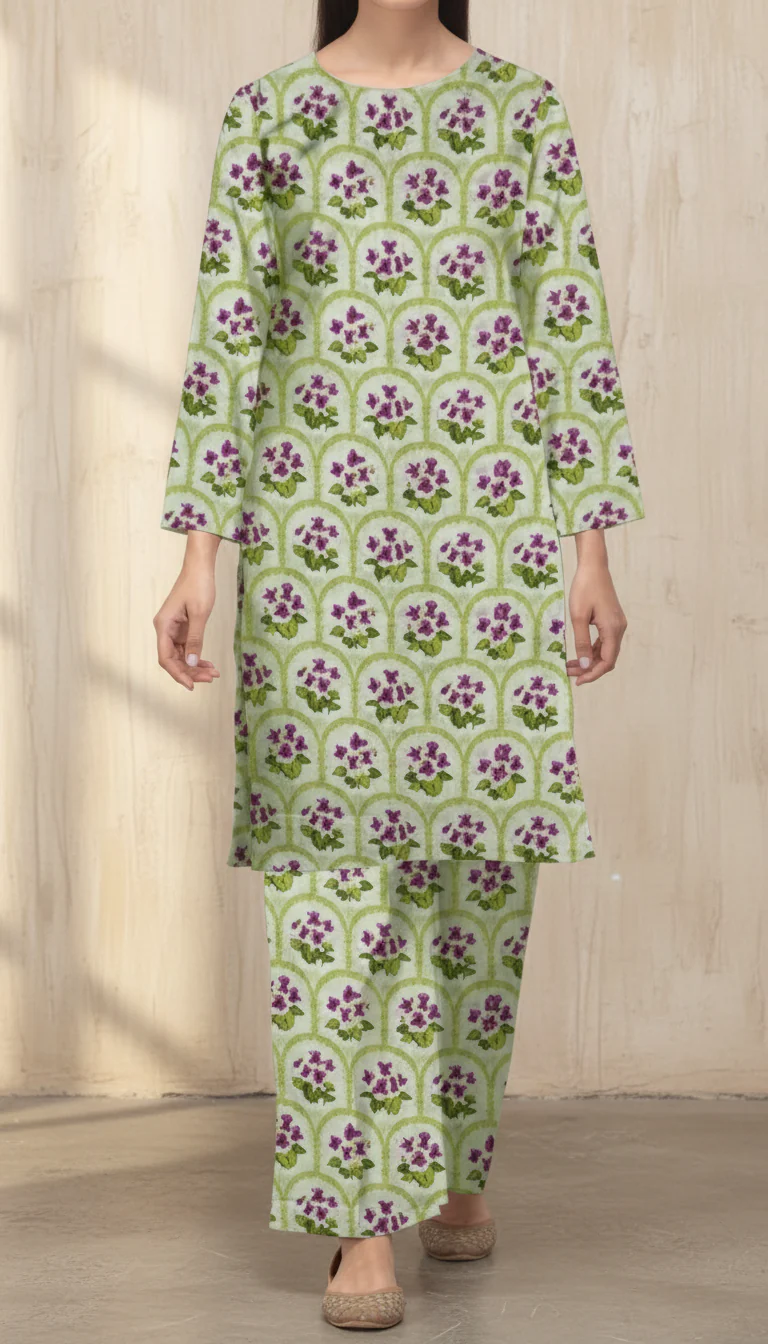 2 PC UnStitched Digital Printed Lawn Suit US6030 - Image 2