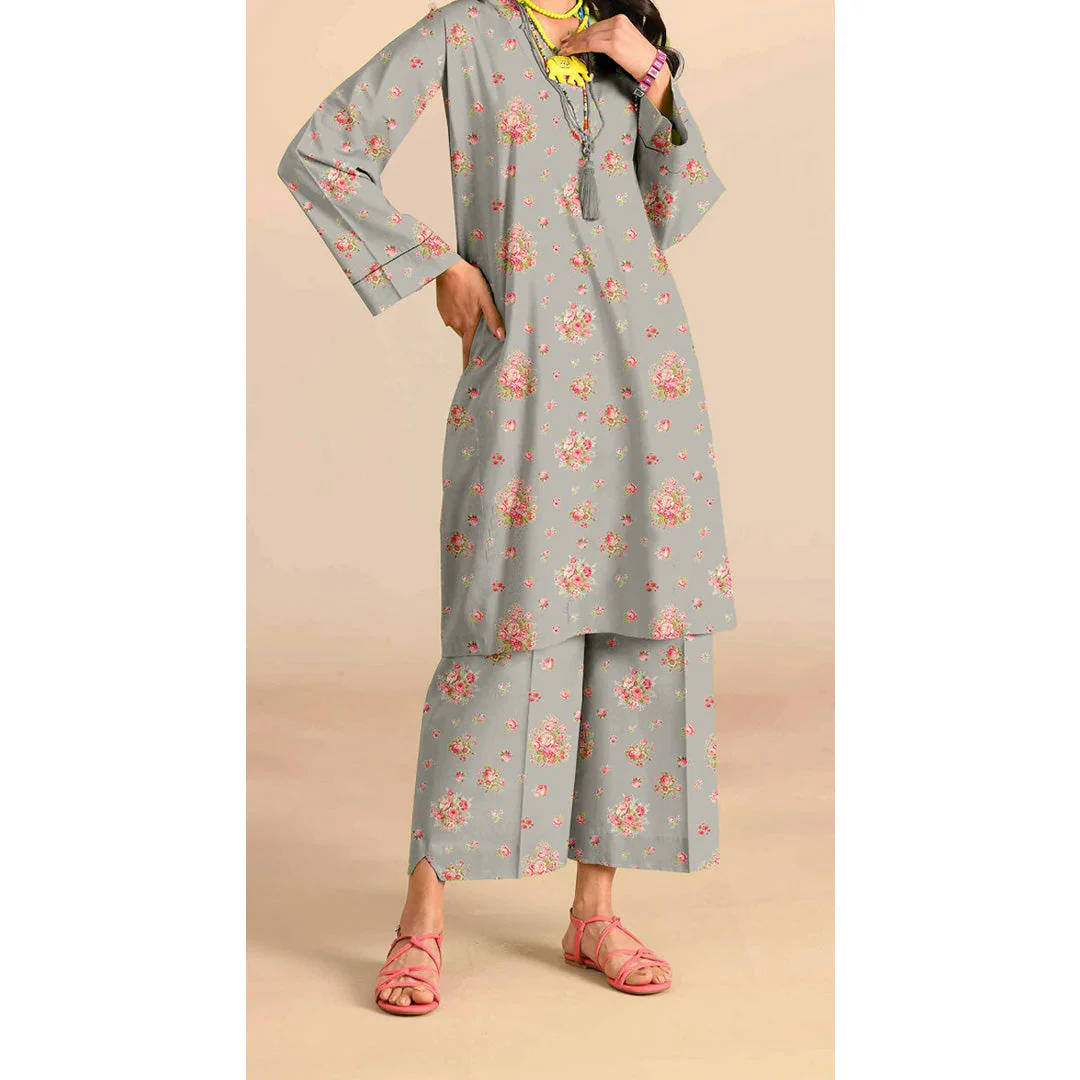 2PC Unstitched Printed Suit US5513 - Image 2