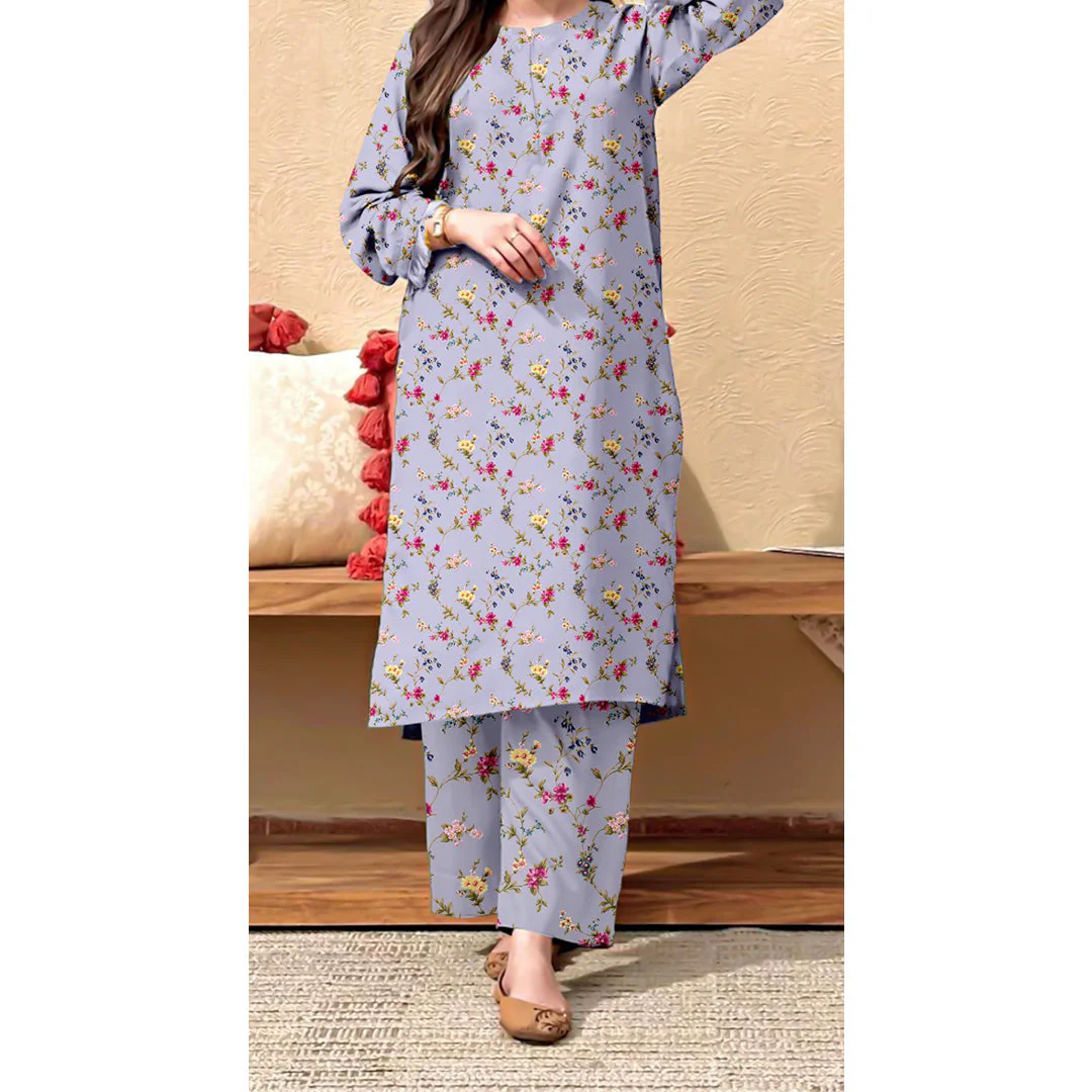 2PC Unstitched Printed Suit US5521 - Image 2