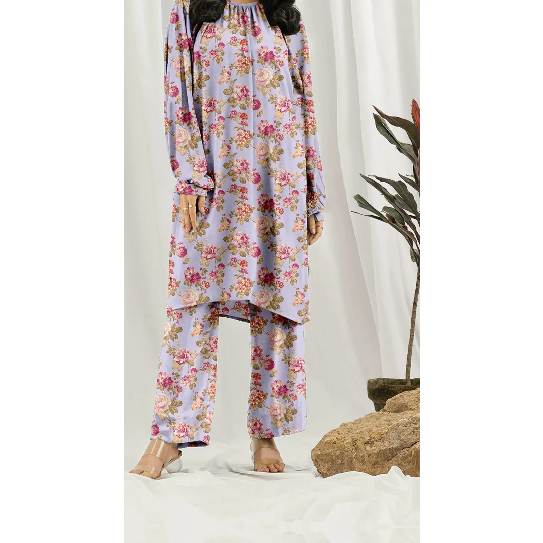 2 PC Unstitched Printed Suit UW5078 - Image 2