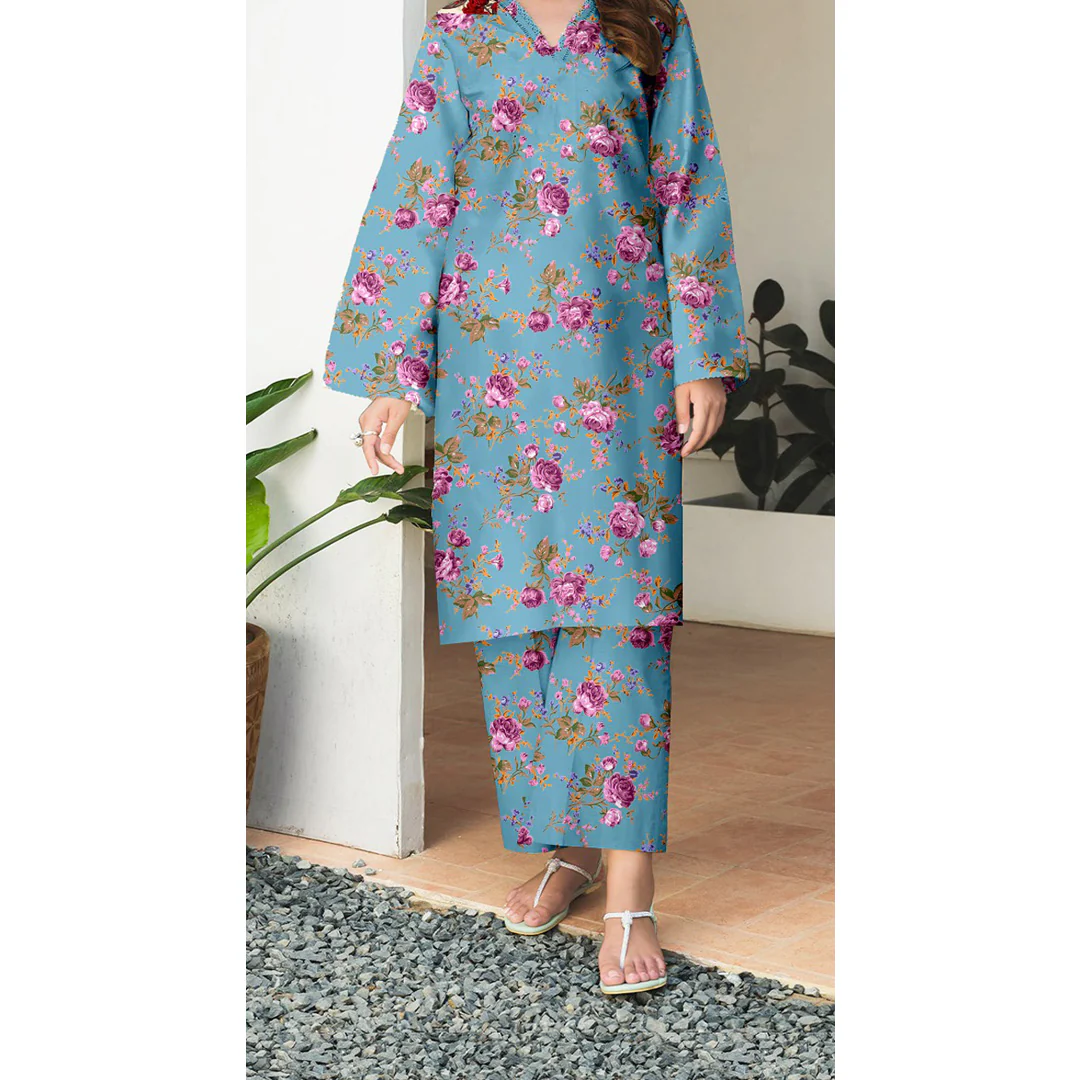 2 PC Unstitched Printed Suit UW5079 - Image 2