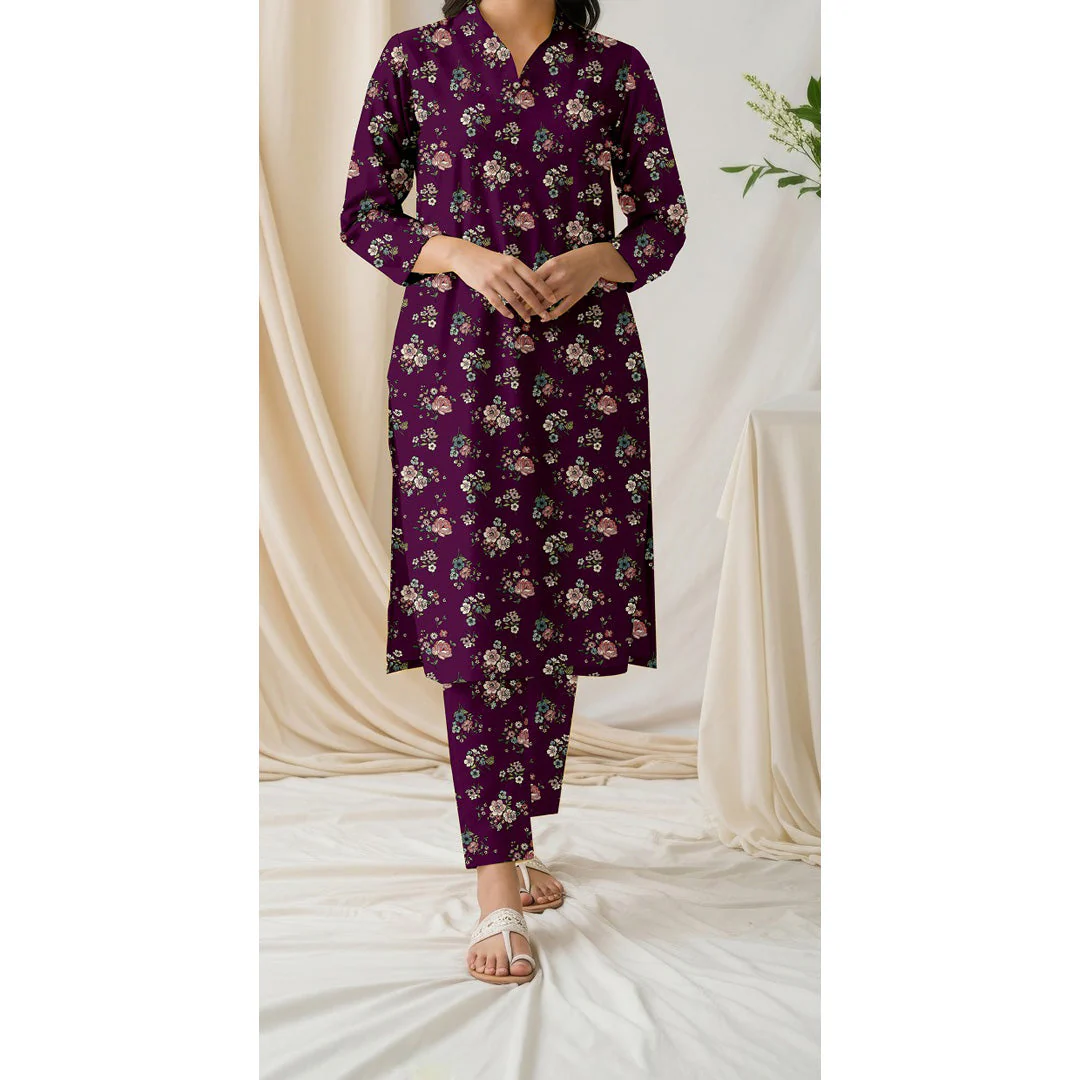 2 PC Unstitched Slub Khaddar Suit UW5039 - Image 2