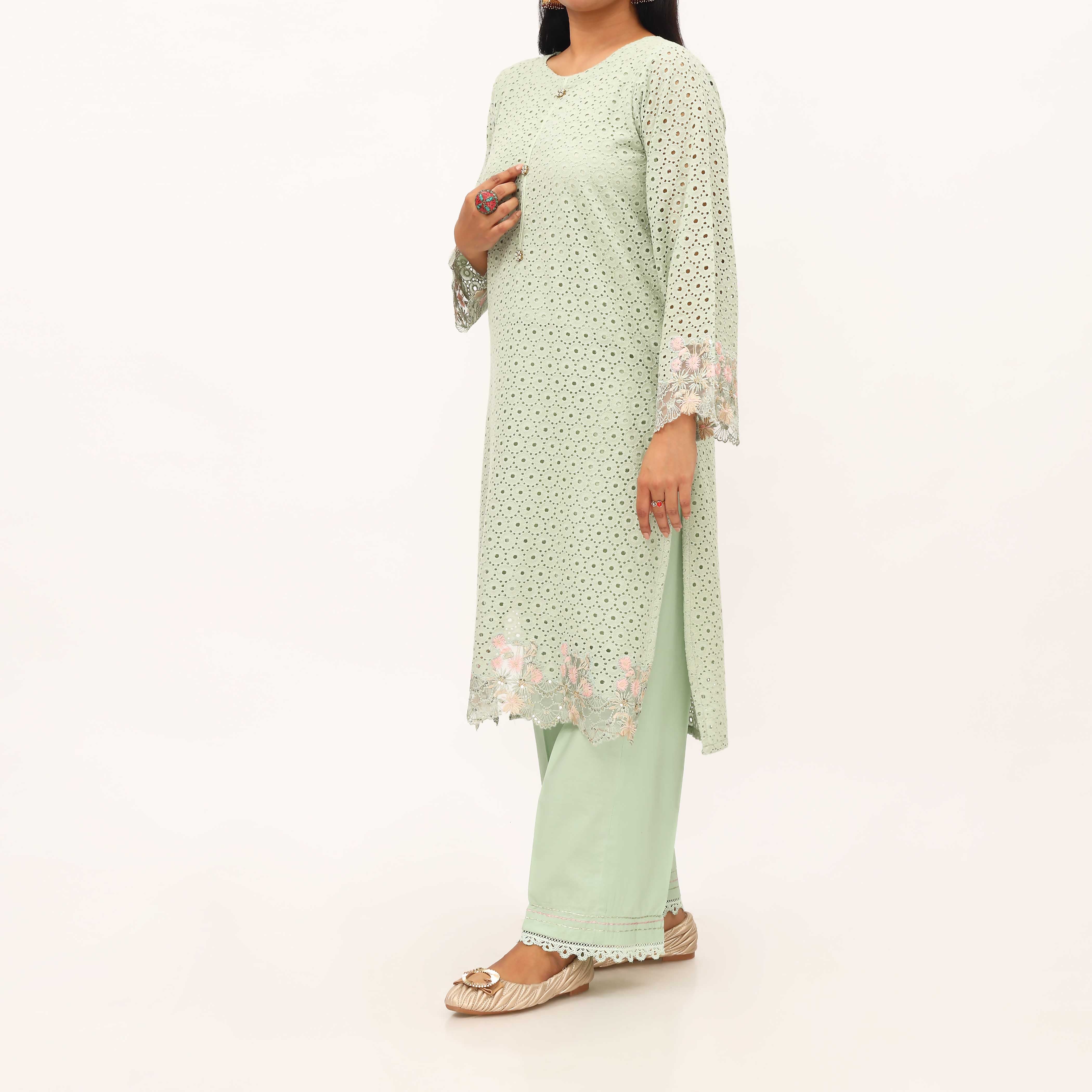 2PC- Chikan Schiffli Lawn Suit PS5334 - Image 3