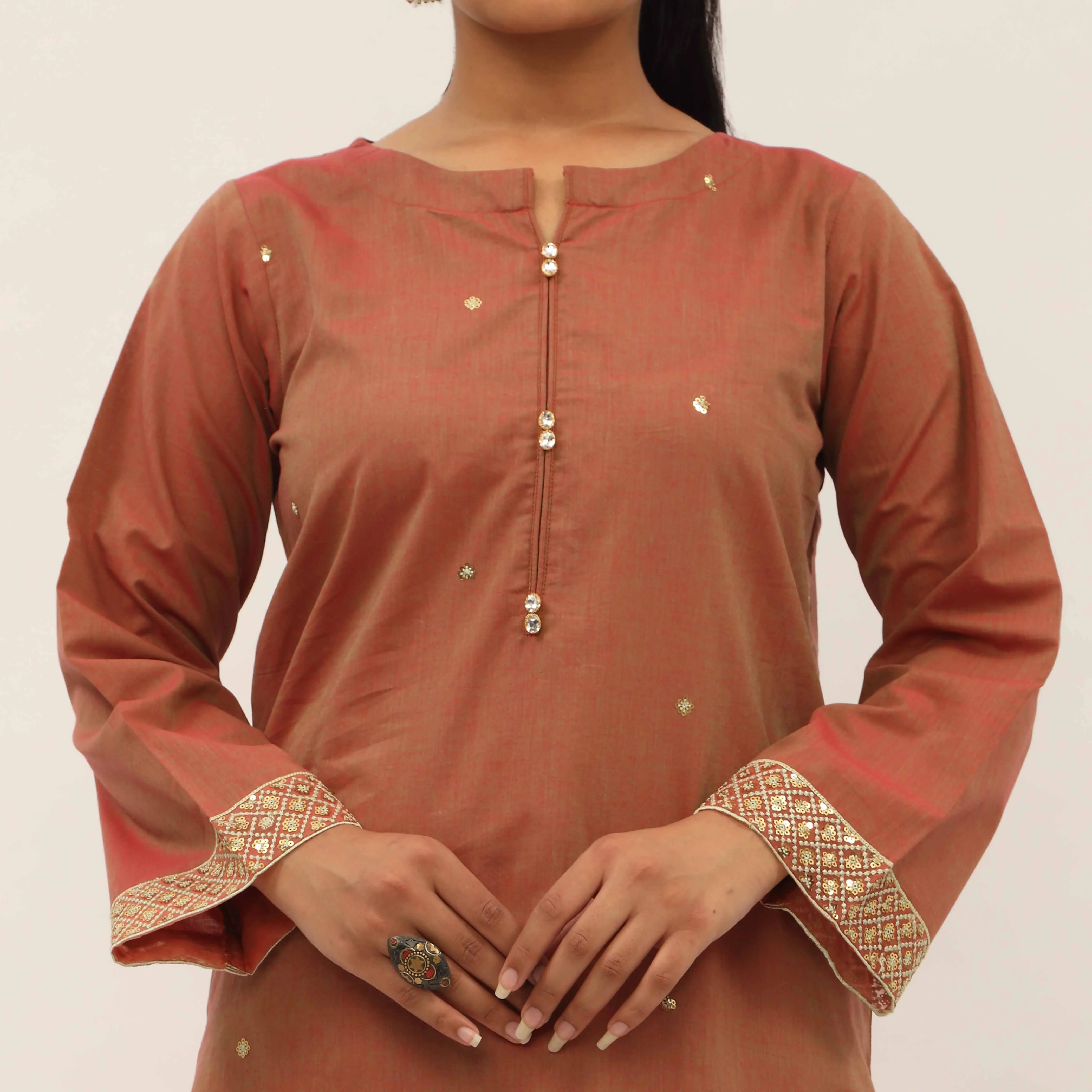 2PC- Cotton Chambre Suit PS5337 - Image 2
